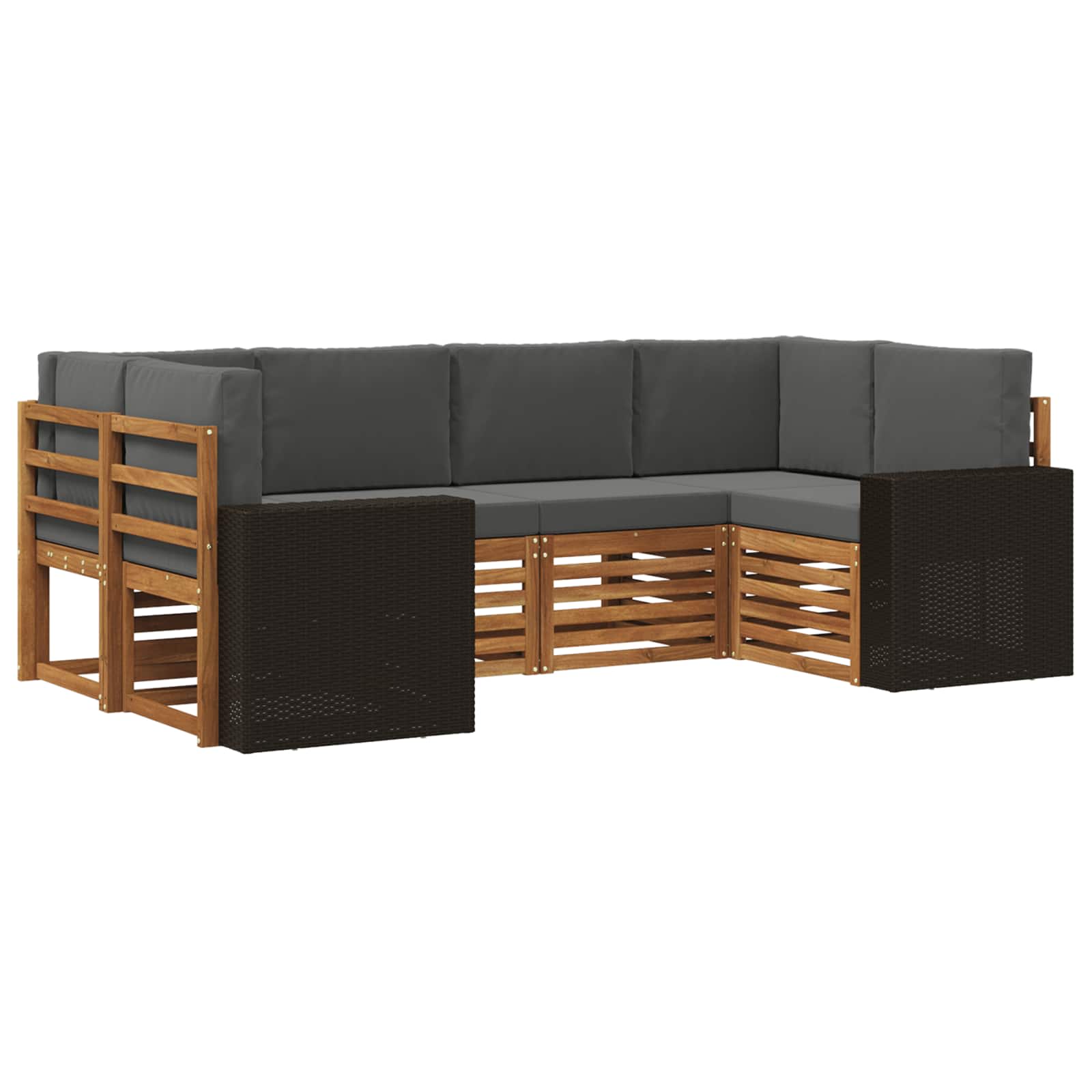 vidaXL Sofa-Sets 6 pcs Naturel Massief Acaciahout