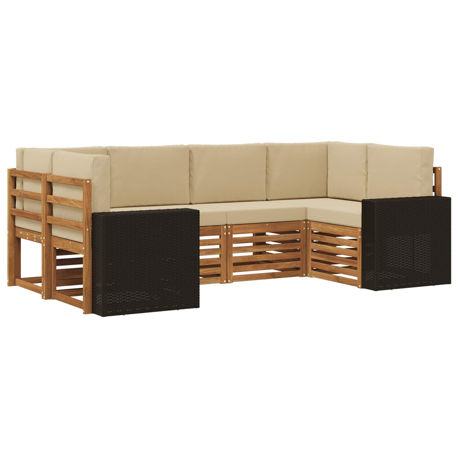 vidaXL Sofa-Sets 6 pcs Naturel Massief Acaciahout