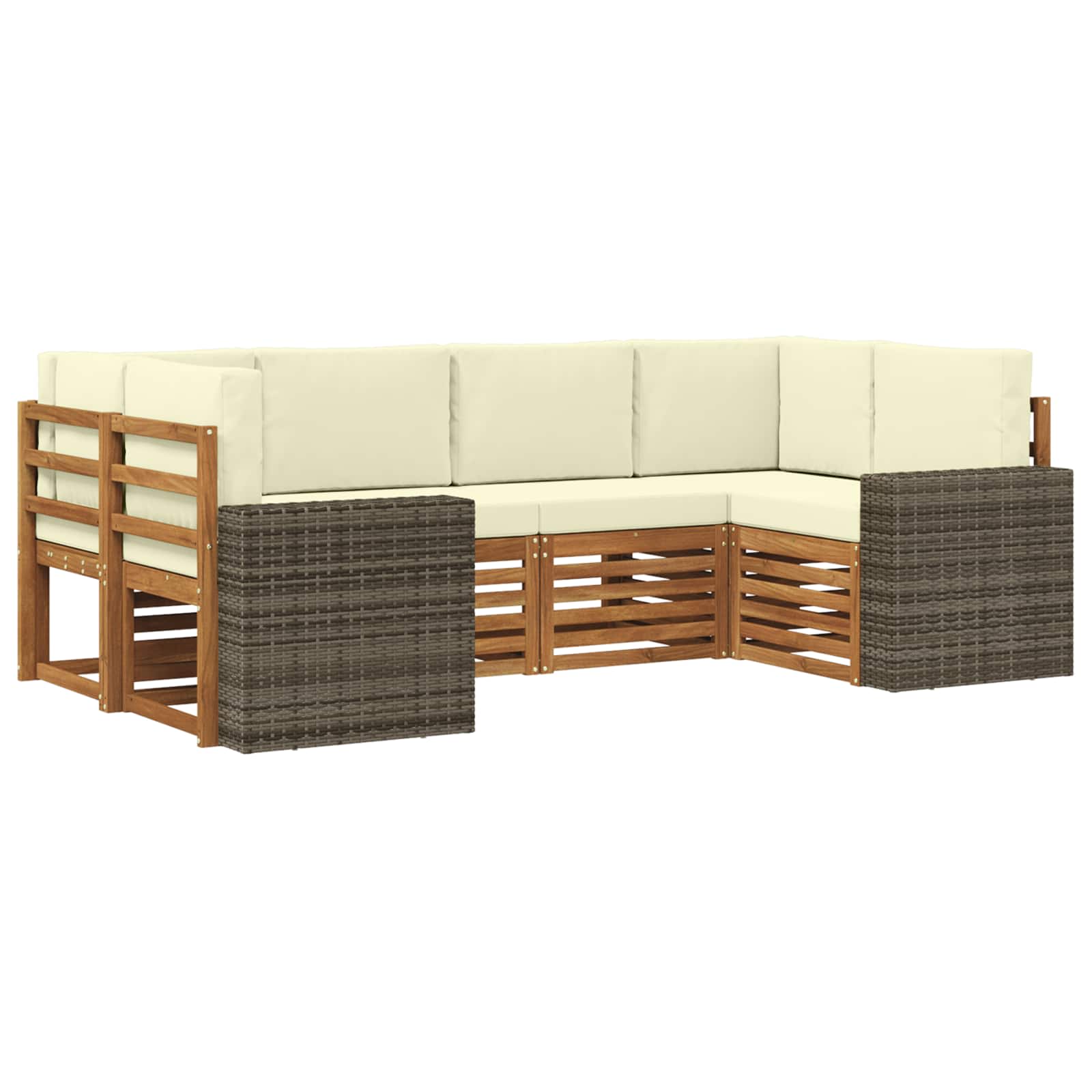 vidaXL Sofa-Sets 6 pcs Naturel Massief Acaciahout