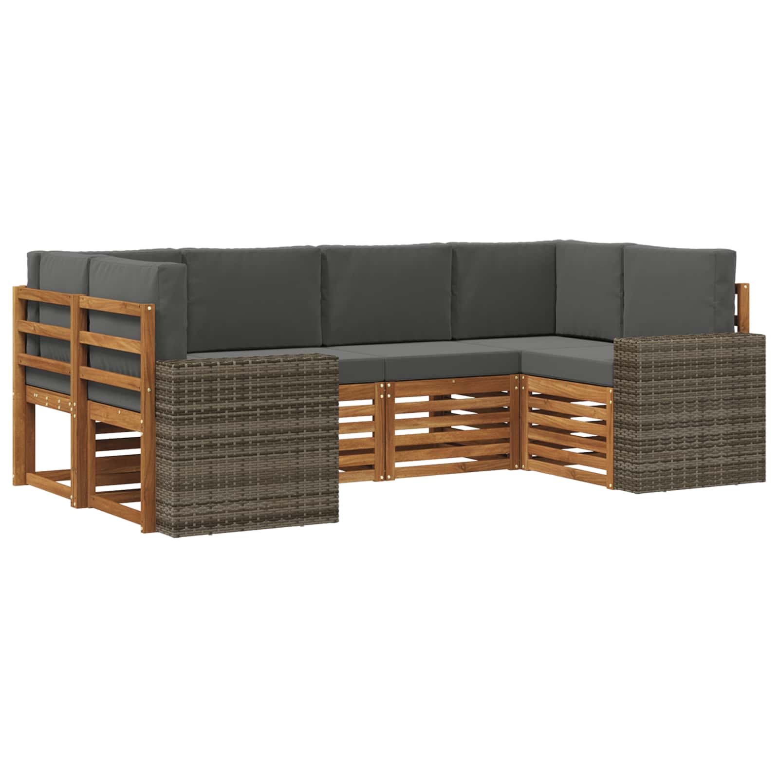 vidaXL Sofa-Sets 6 pcs Naturel Massief Acaciahout