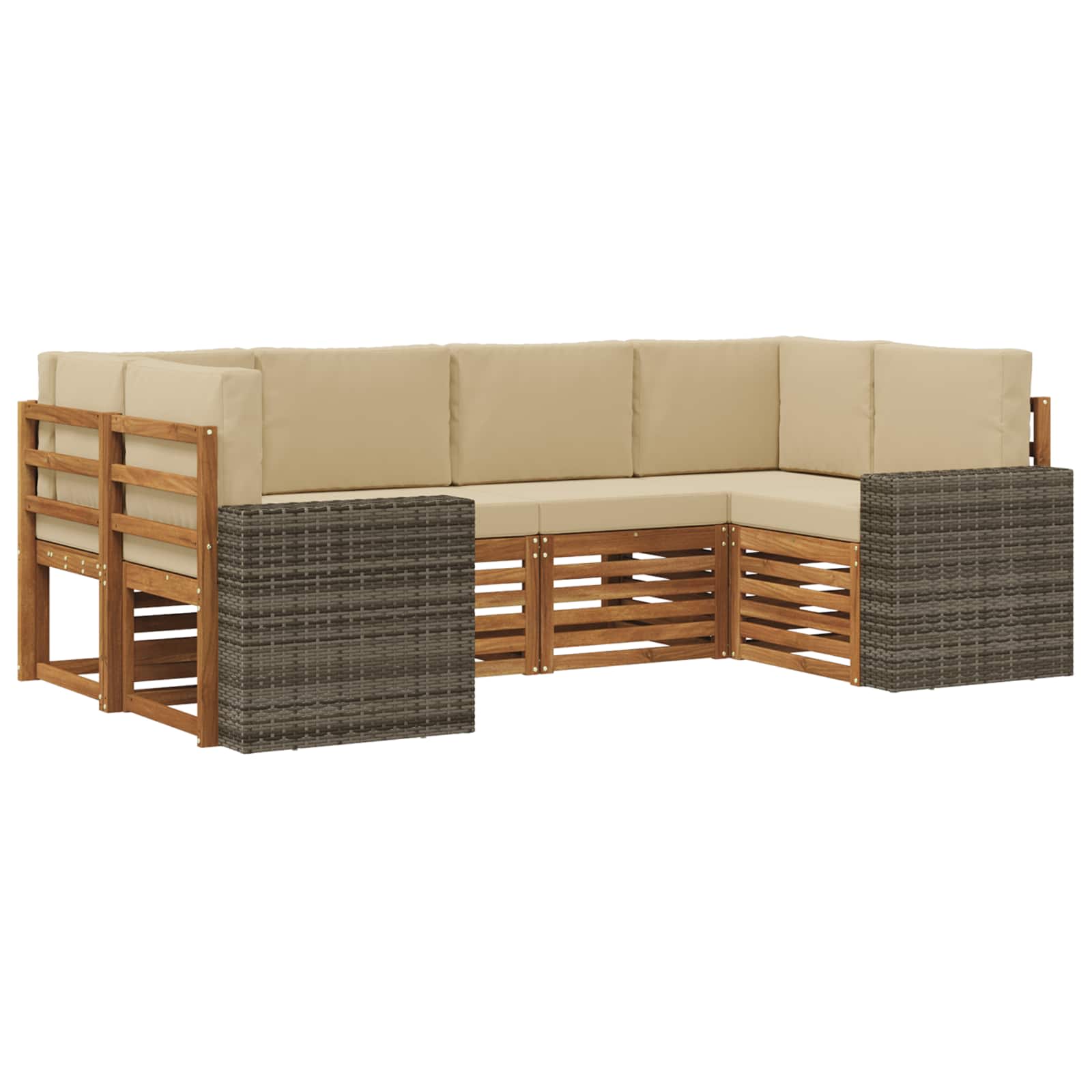 vidaXL Sofa-Sets 6 pcs Naturel Massief Acaciahout