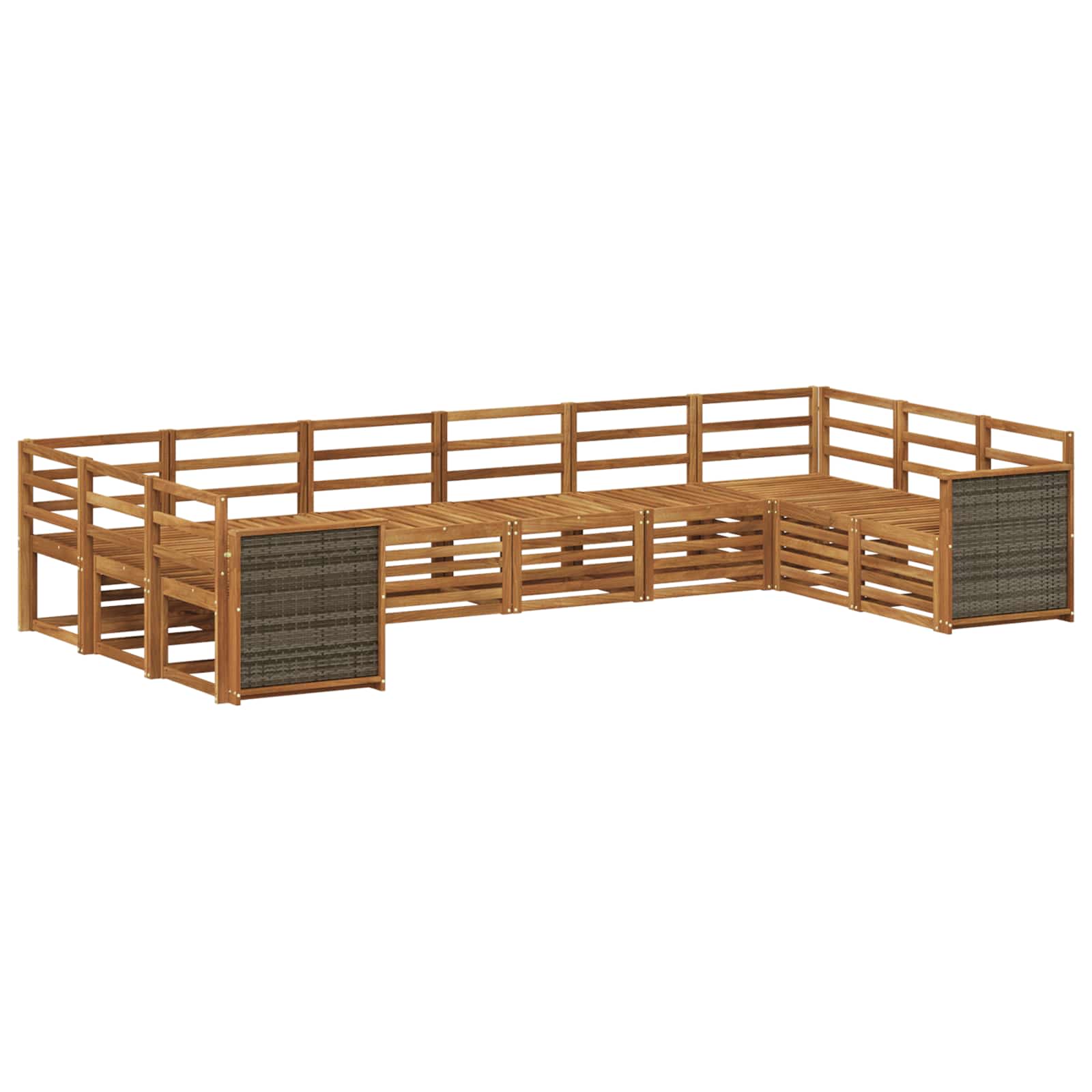 vidaXL Sofa-Sets 10 pcs Naturel Massief Acaciahout