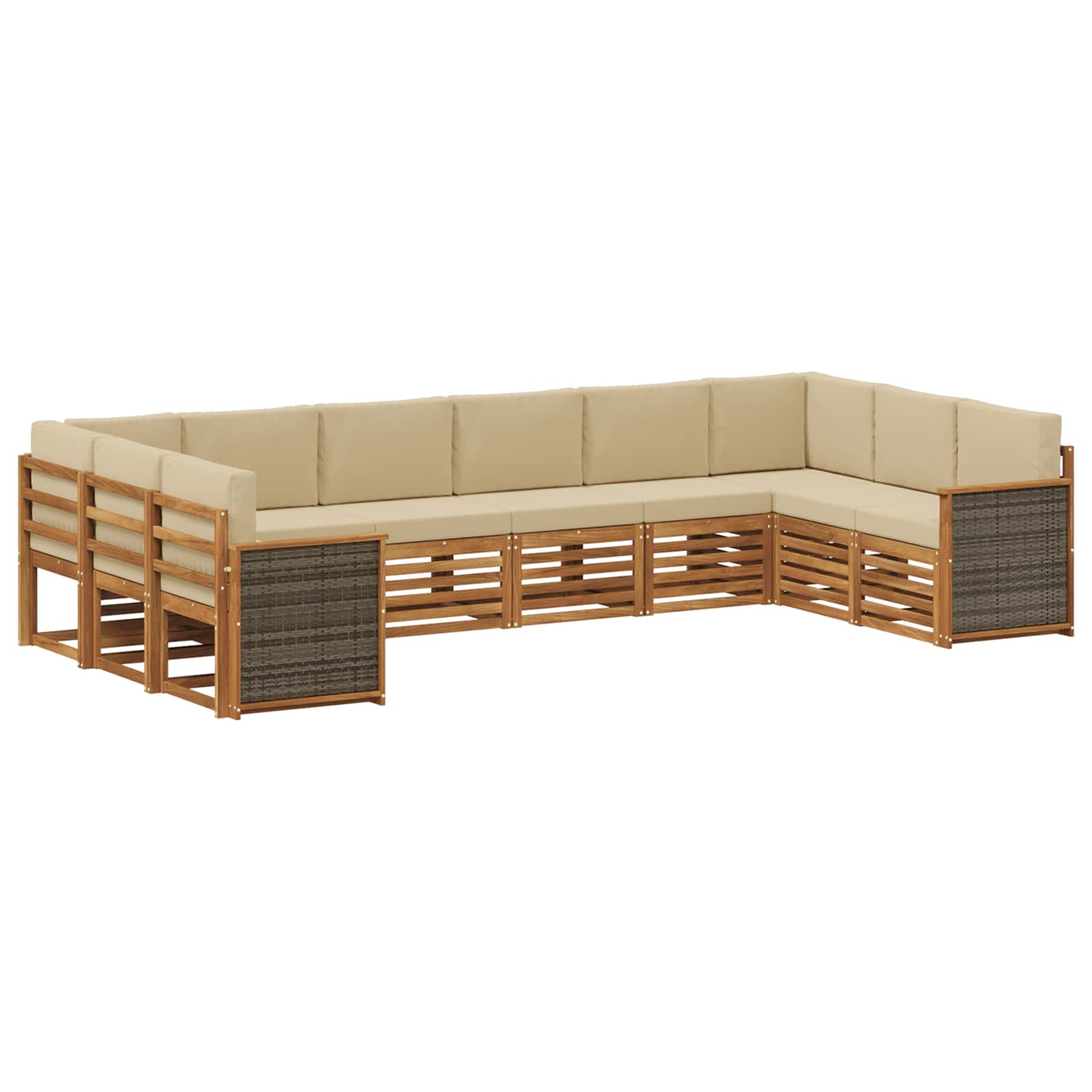 vidaXL Sofa-Sets 10 pcs Naturel Massief Acaciahout