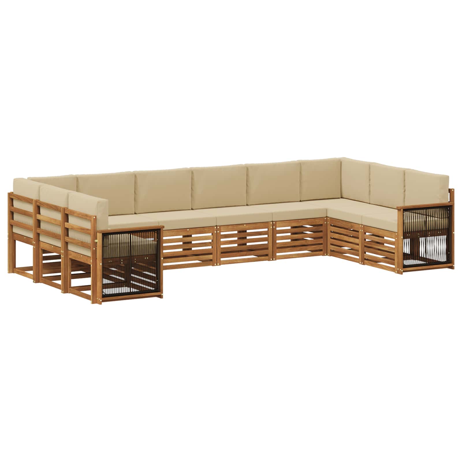 vidaXL Sofa-Sets 10 pcs Naturel Massief Acaciahout