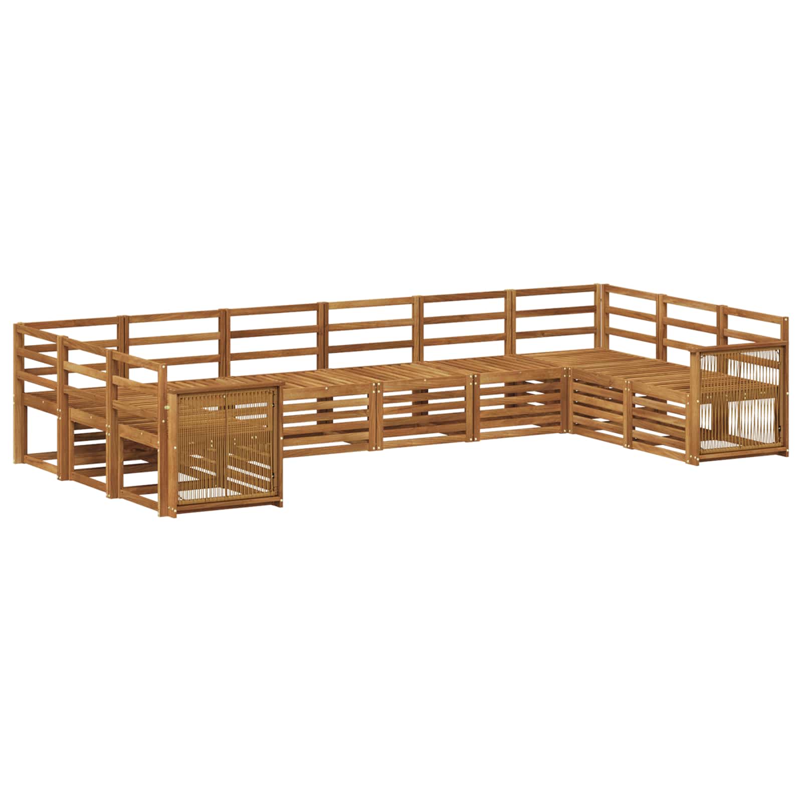 vidaXL Sofa-Sets 10 pcs Naturel Massief Acaciahout