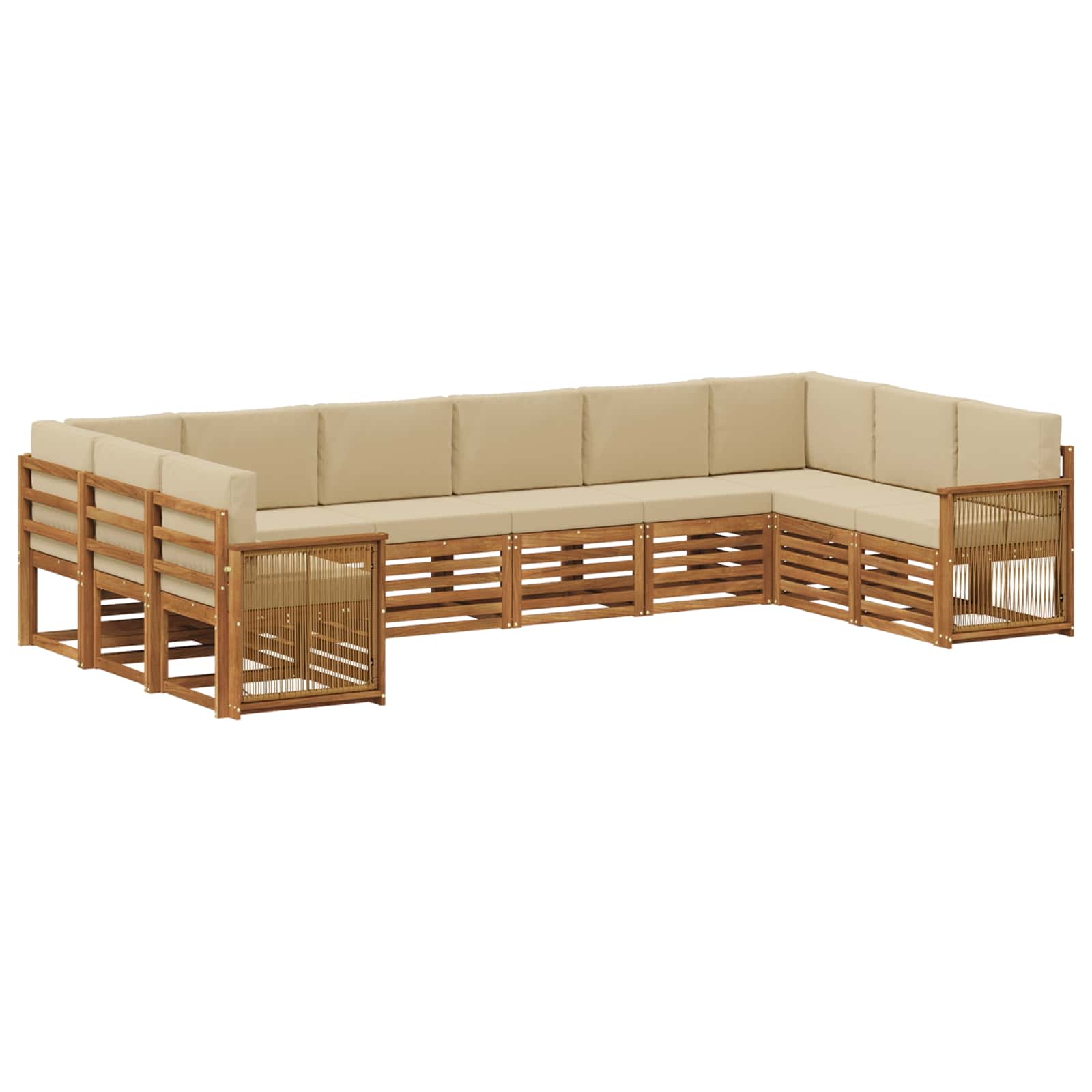 vidaXL Sofa-Sets 10 pcs Naturel Massief Acaciahout