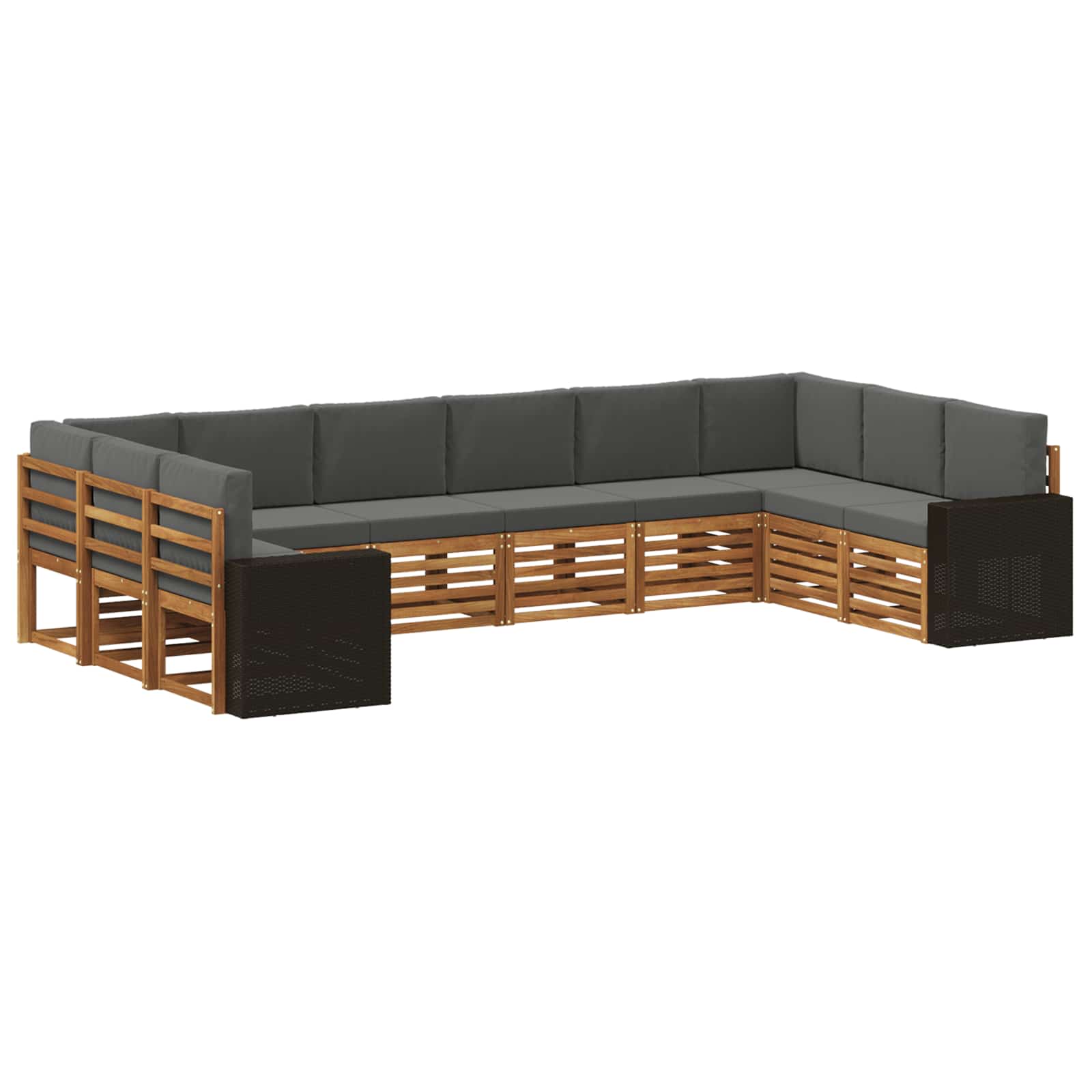 vidaXL Sofa-Sets 10 pcs Naturel Massief Acaciahout