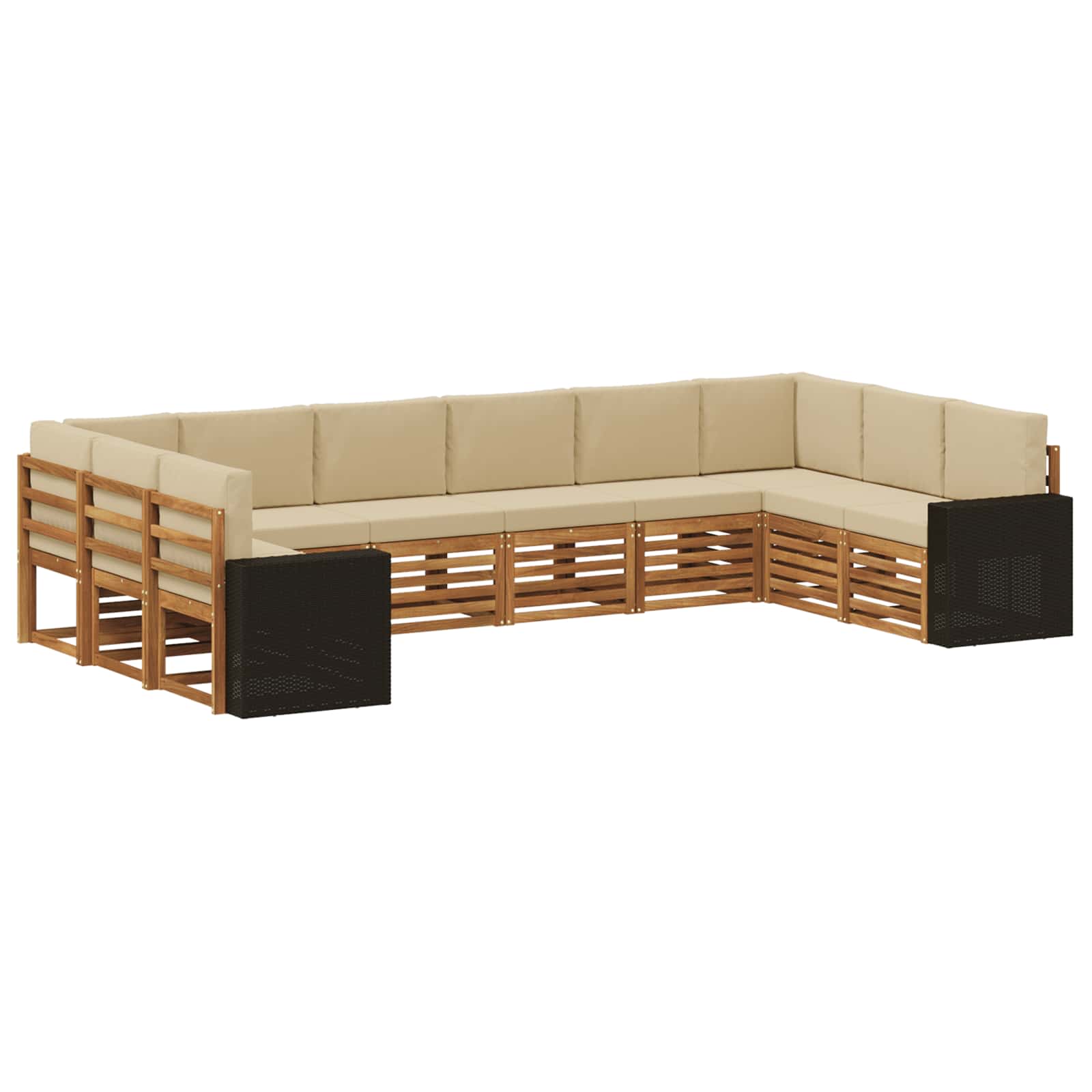 vidaXL Sofa-Sets 10 pcs Naturel Massief Acaciahout
