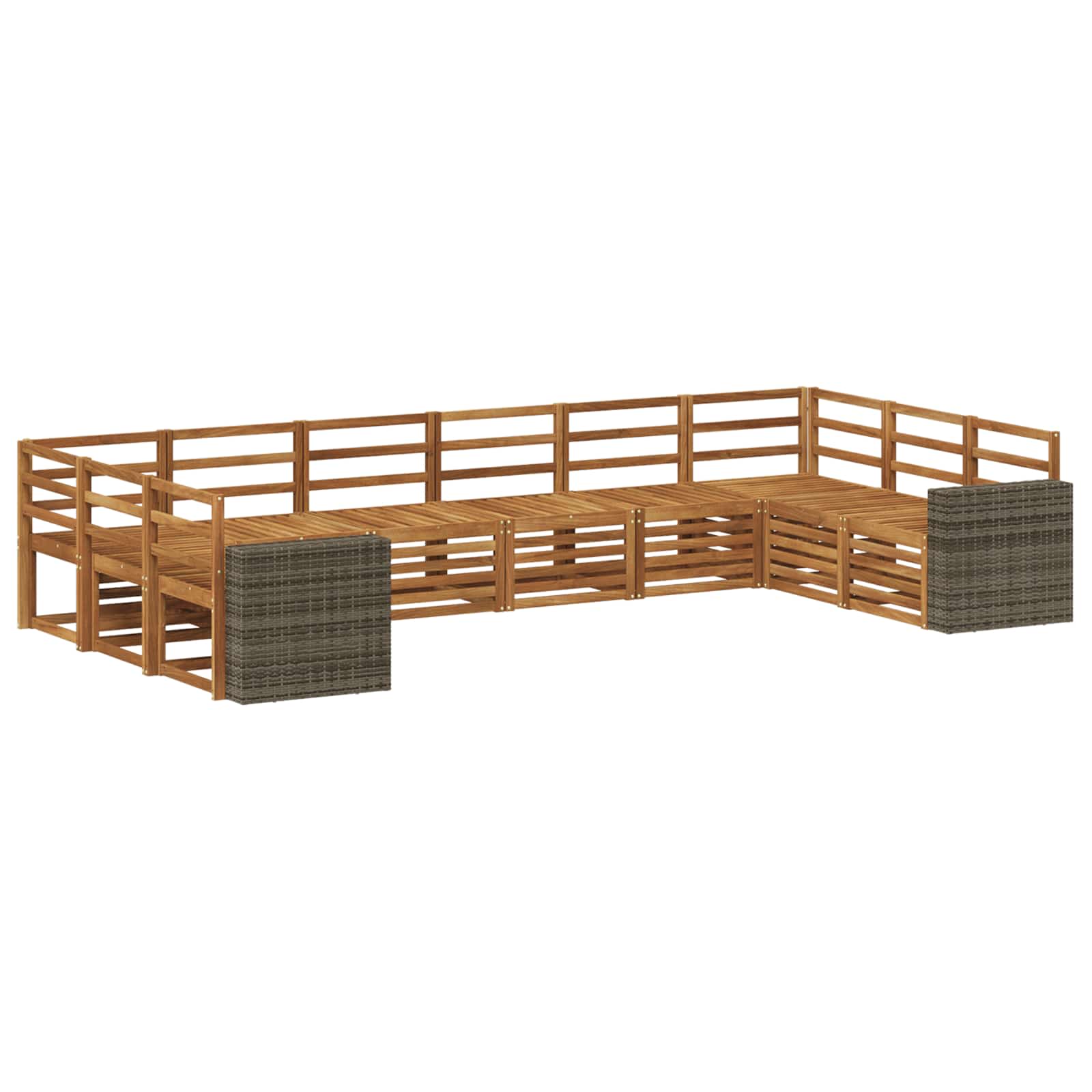 vidaXL Sofa-Sets 10 pcs Naturel Massief Acaciahout