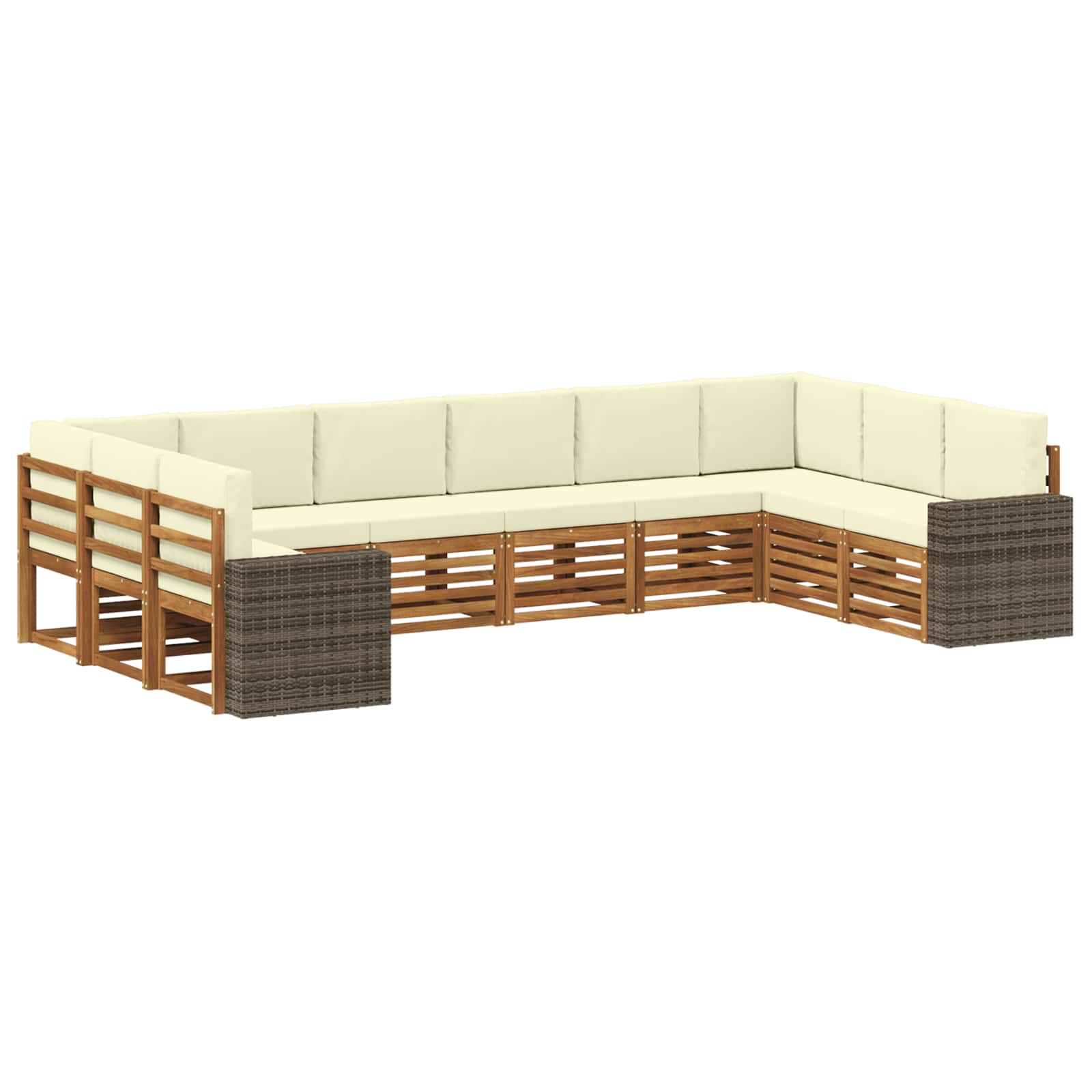 vidaXL Sofa-Sets 10 pcs Naturel Massief Acaciahout