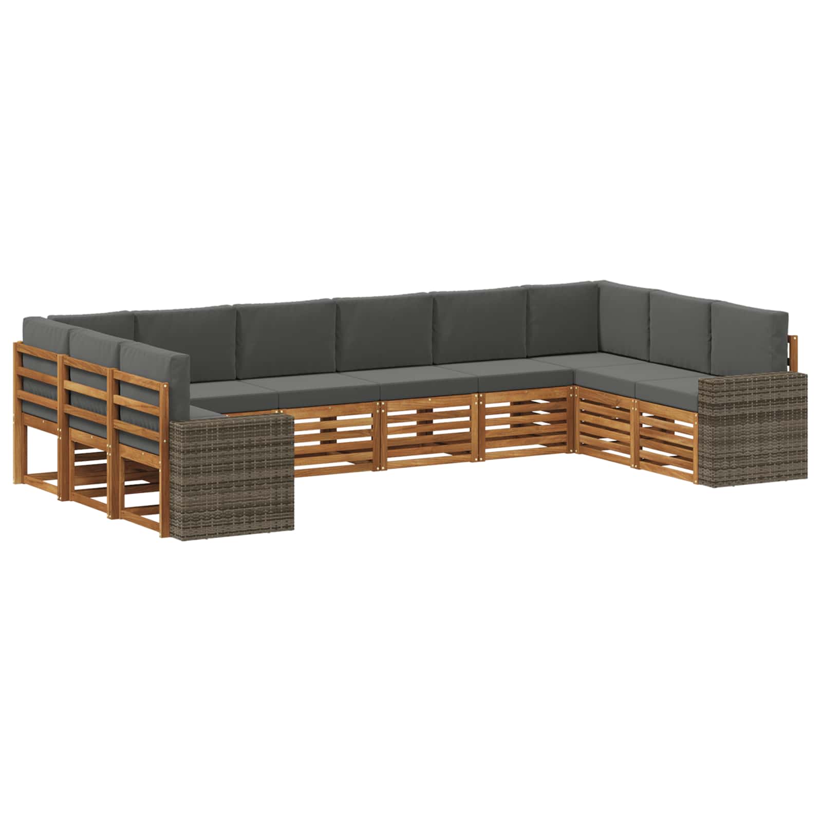 vidaXL Sofa-Sets 10 pcs Naturel Massief Acaciahout