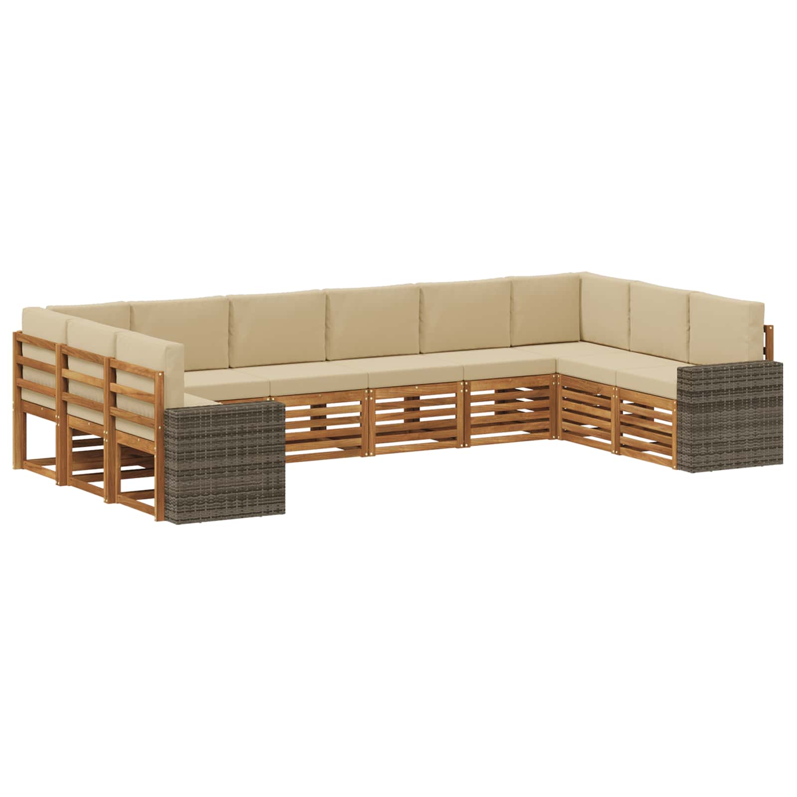 vidaXL Sofa-Sets 10 pcs Naturel Massief Acaciahout