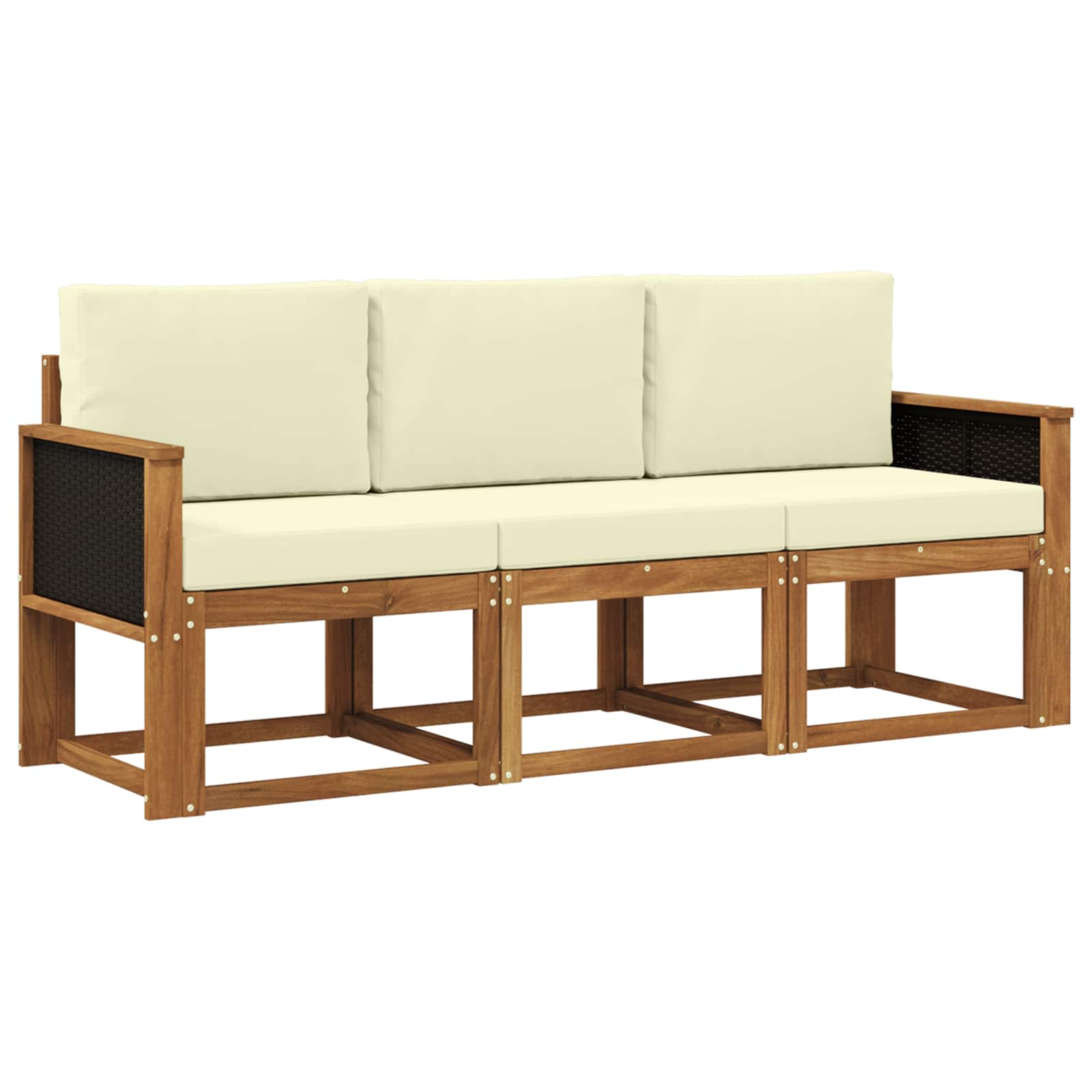 vidaXL Buiten bankenset 3 pcs Naturel Massief Acaciahout