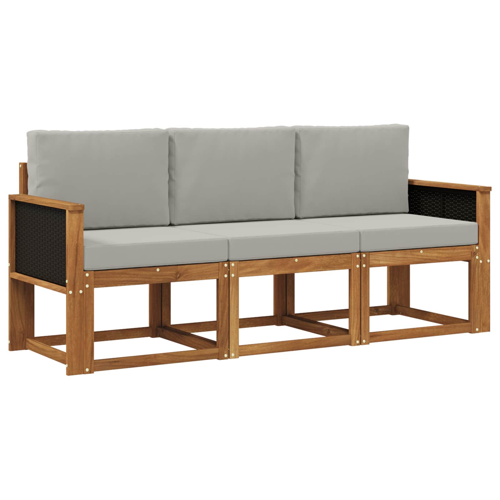 vidaXL Buiten bankenset 3 pcs Naturel Massief Acaciahout