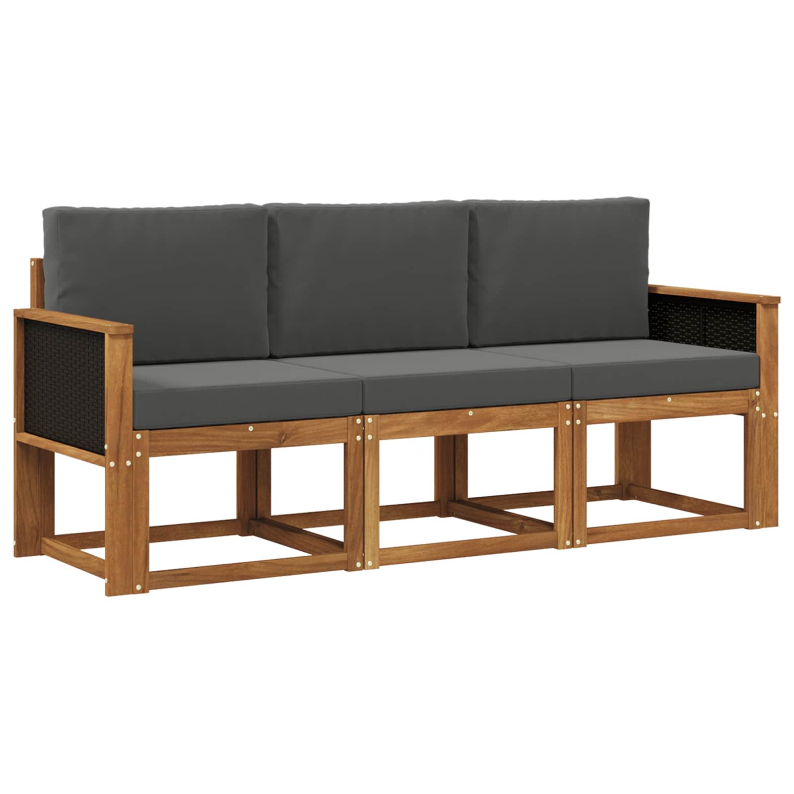 vidaXL Buiten bankenset 3 pcs Naturel Massief Acaciahout