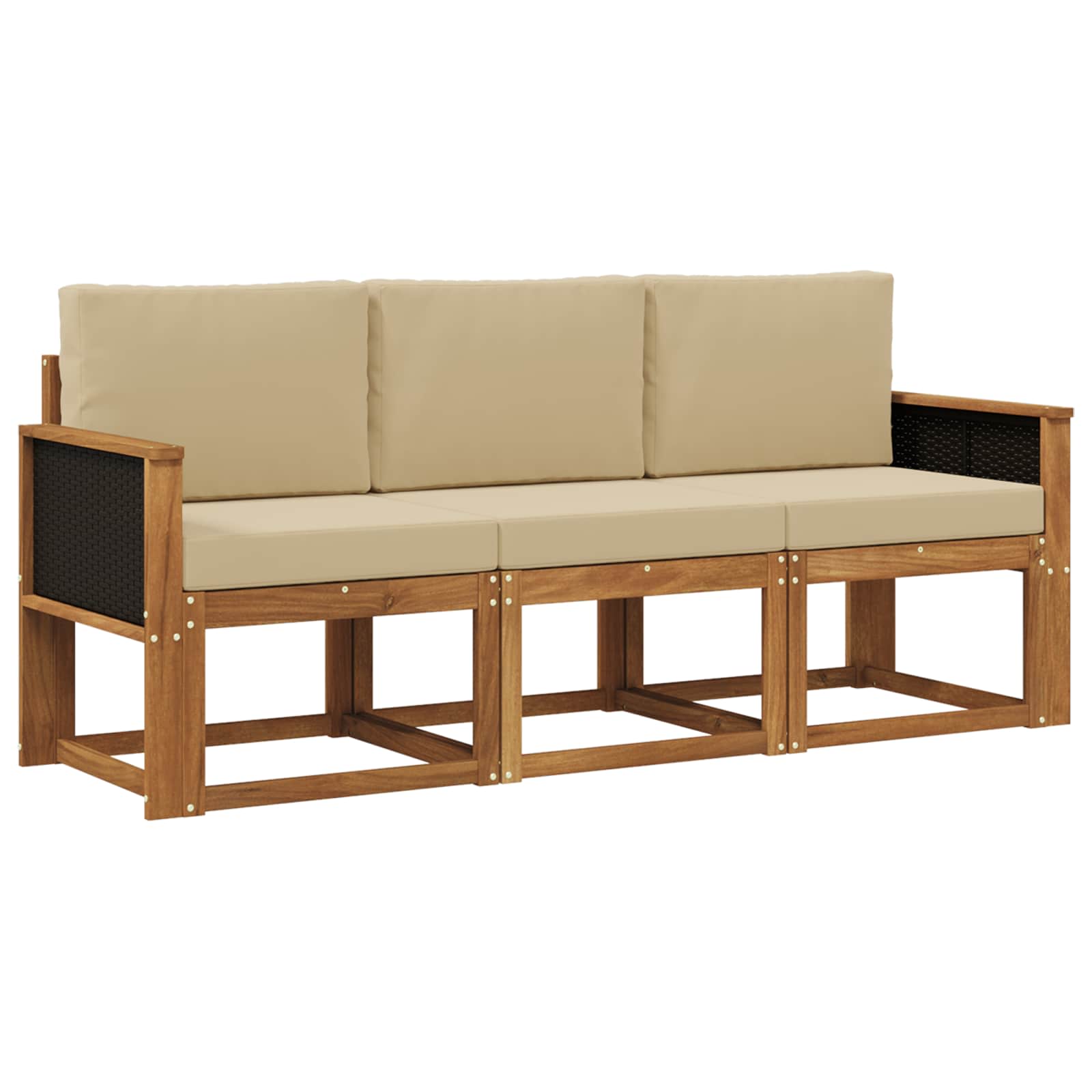 vidaXL Buiten bankenset 3 pcs Naturel Massief Acaciahout