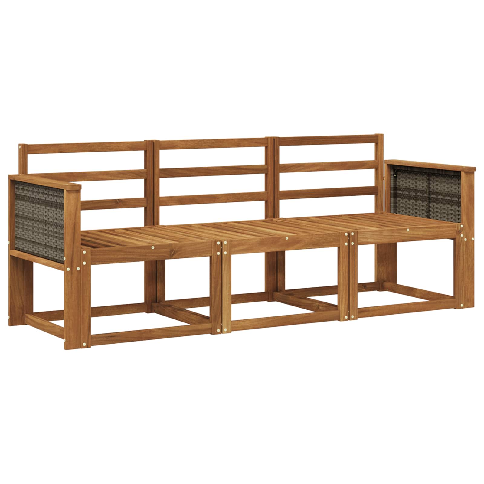 vidaXL Buiten bankenset 3 pcs Naturel Massief Acaciahout