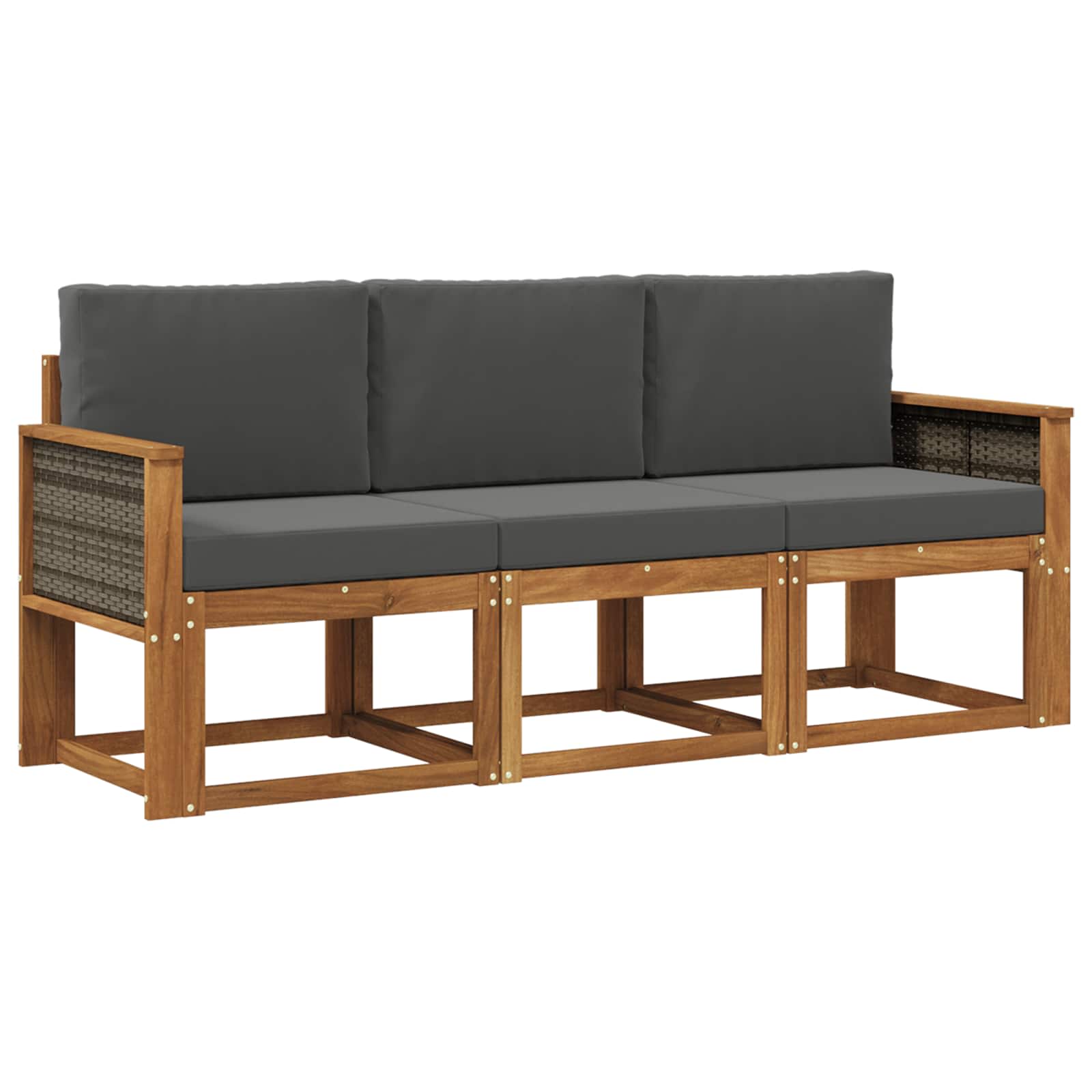 vidaXL Buiten bankenset 3 pcs Naturel Massief Acaciahout