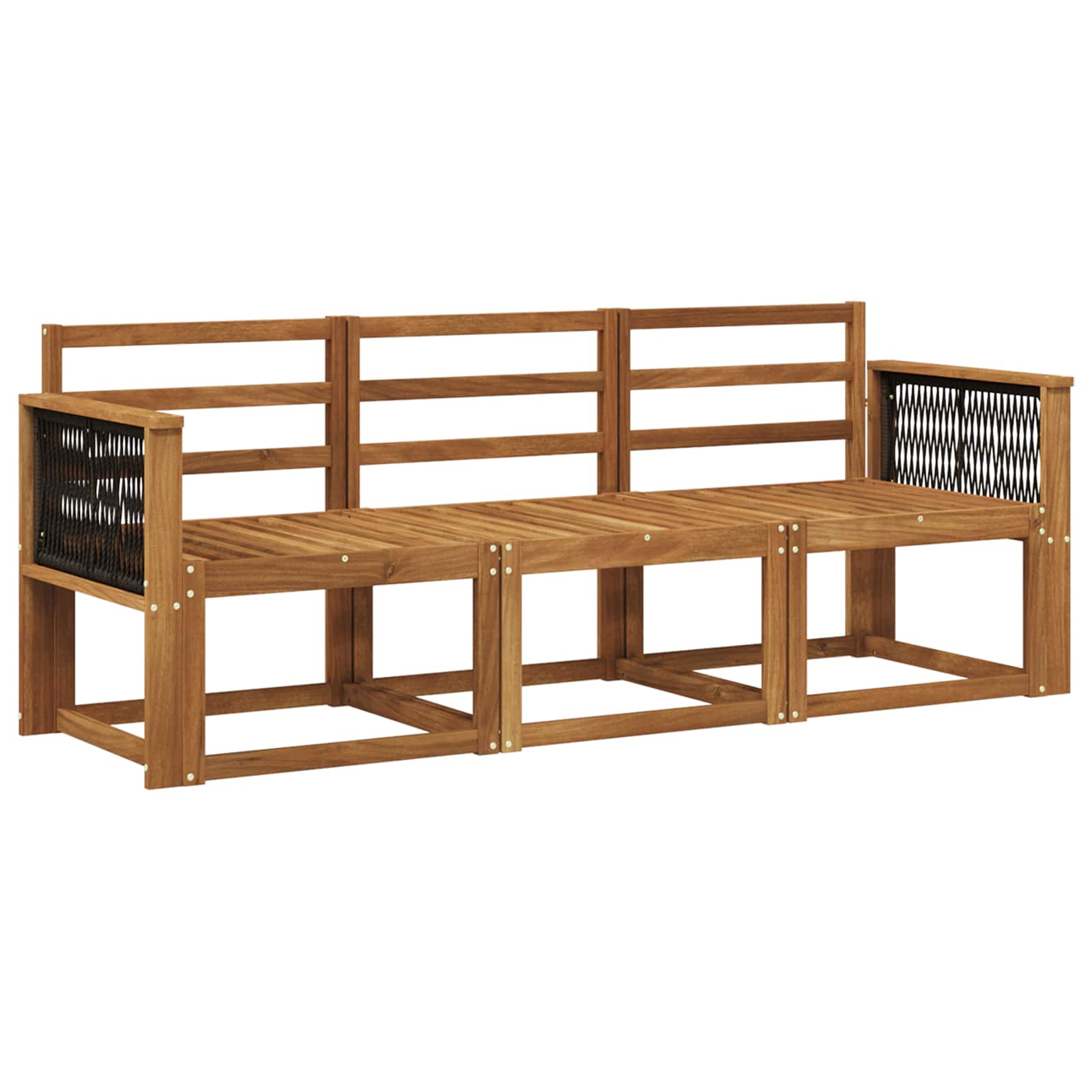 vidaXL Buiten bankenset 3 pcs Naturel Massief Acaciahout