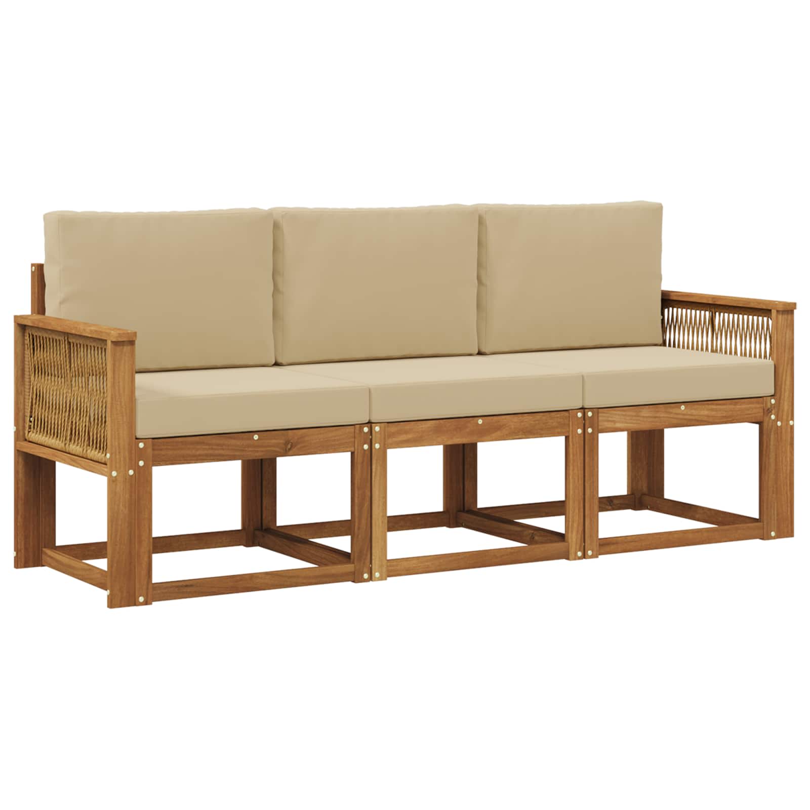 vidaXL Buiten bankenset 3 pcs Naturel Massief Acaciahout