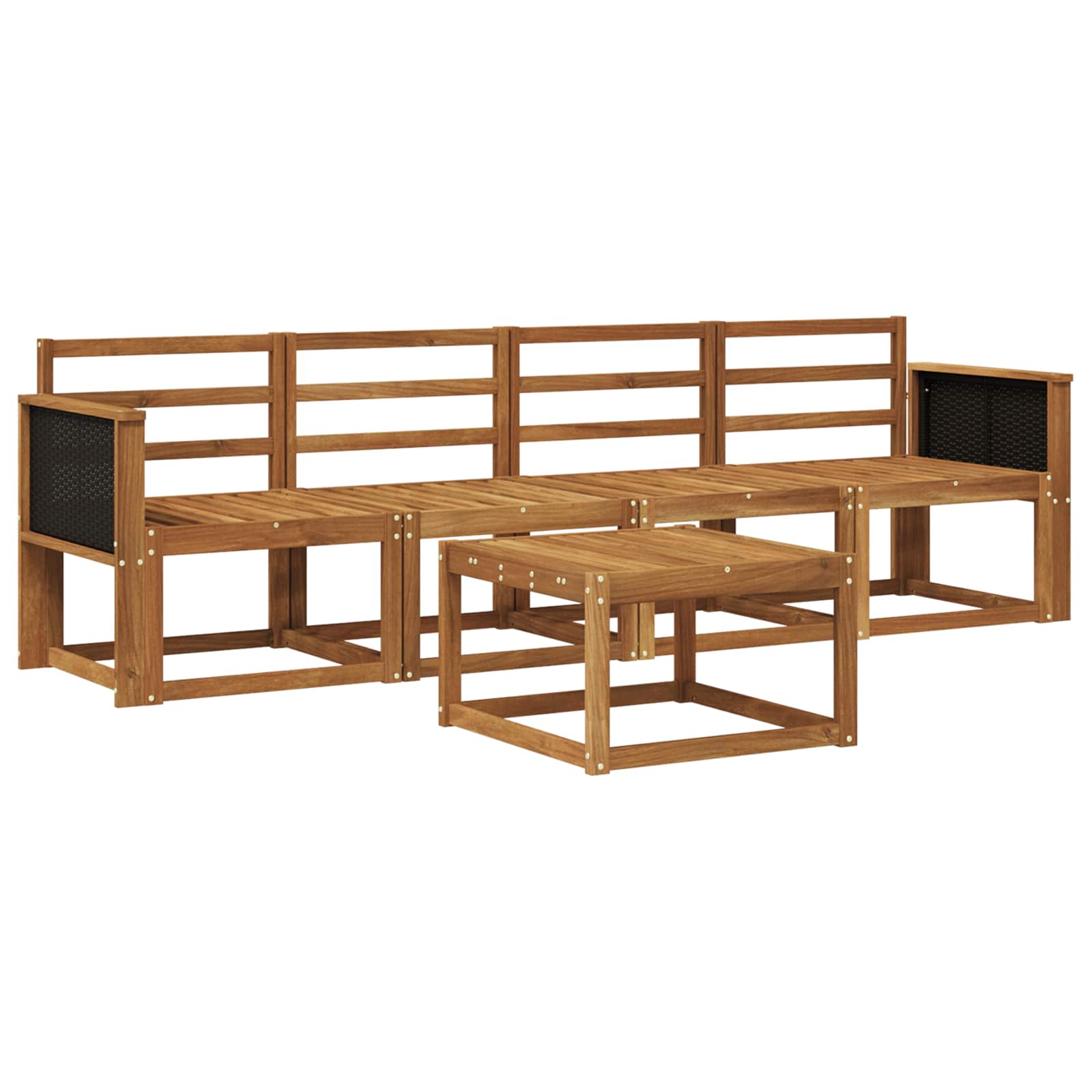vidaXL Buiten bankenset 5 pcs Naturel Massief Acaciahout