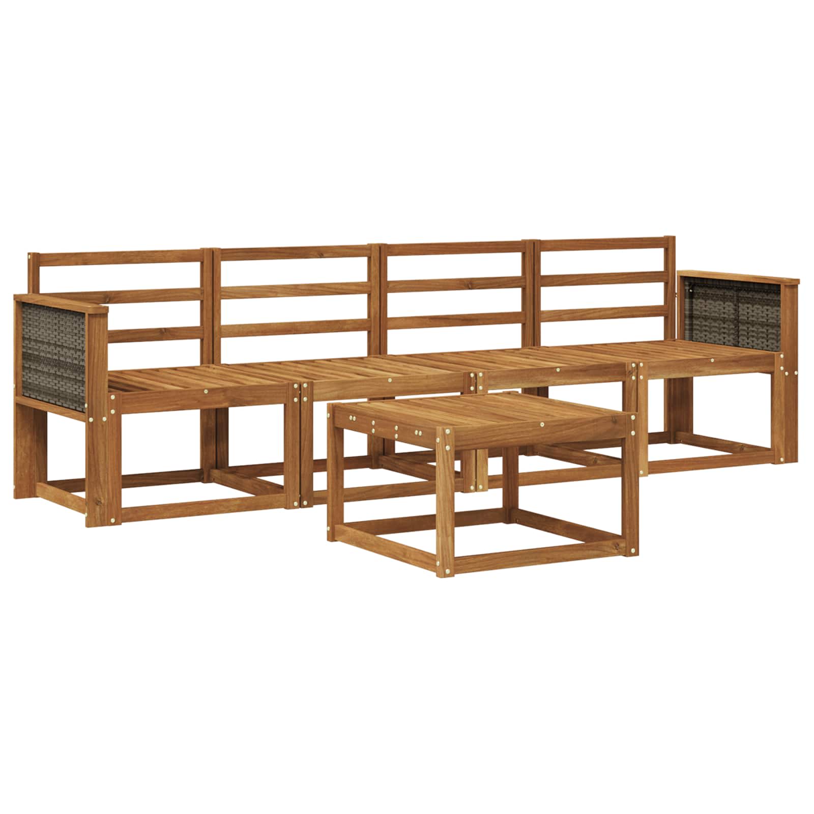 vidaXL Buiten bankenset 5 pcs Naturel Massief Acaciahout
