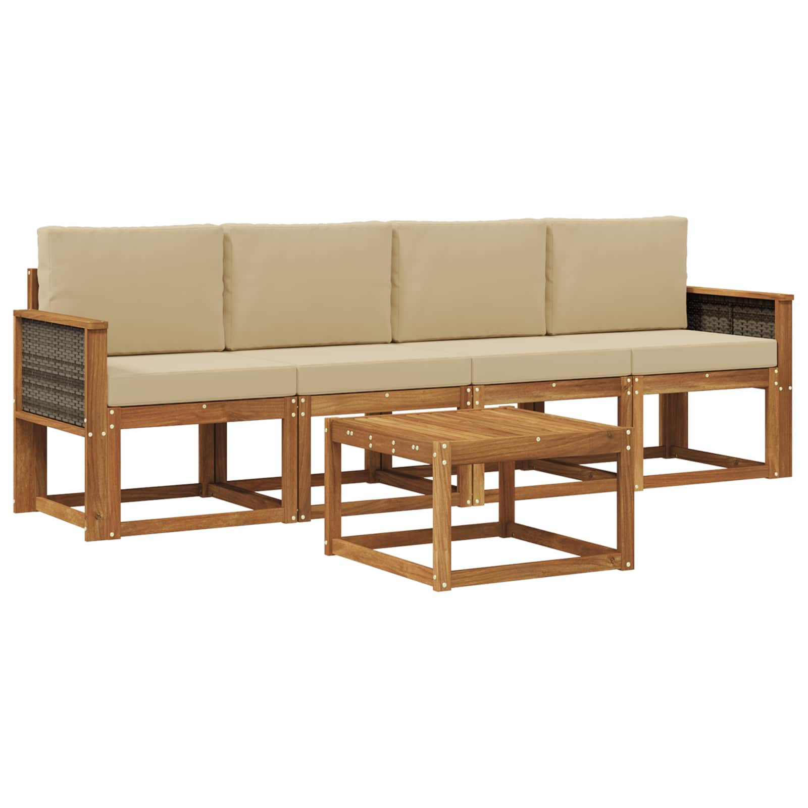 vidaXL Buiten bankenset 5 pcs Naturel Massief Acaciahout