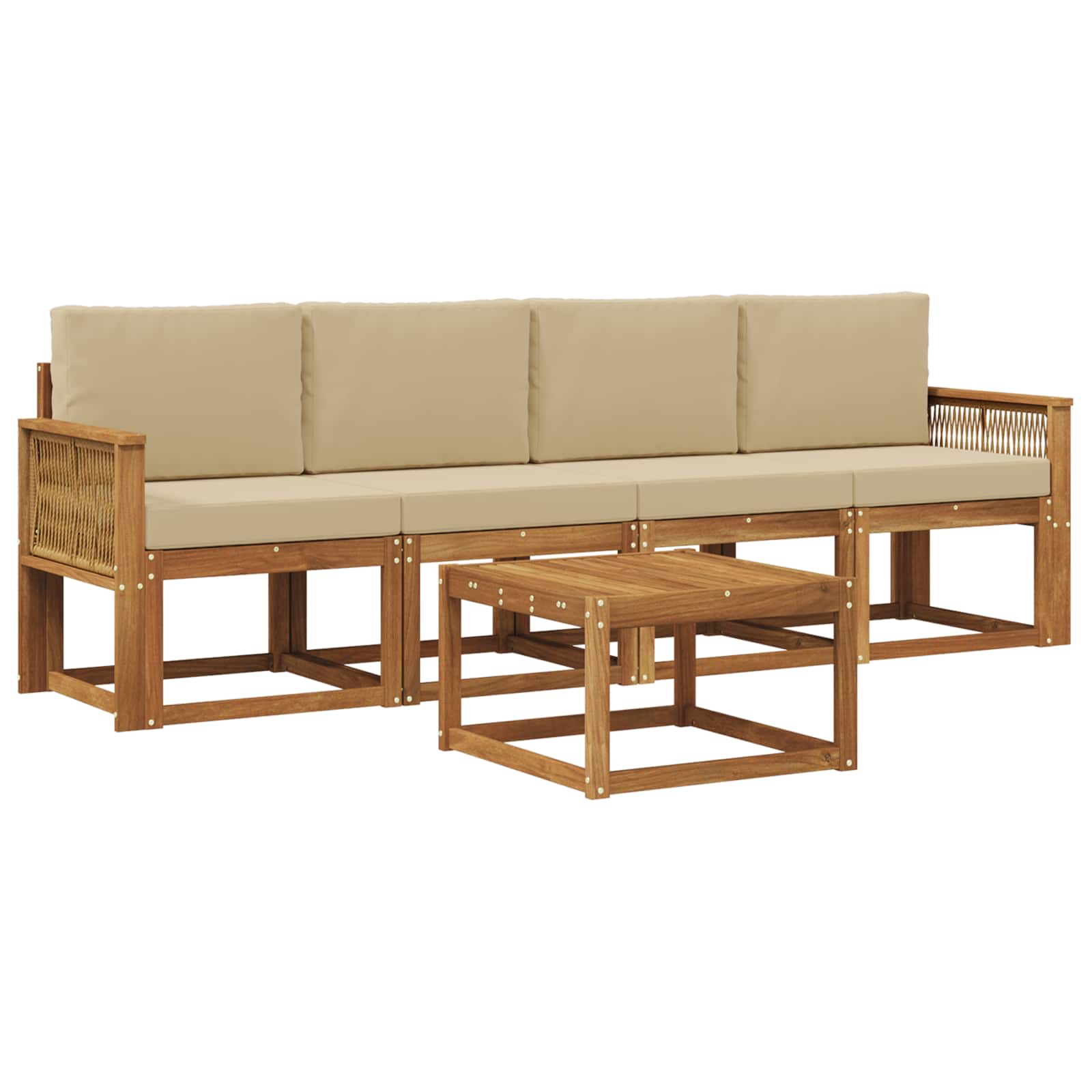 vidaXL Buiten bankenset 5 pcs Naturel Massief Acaciahout