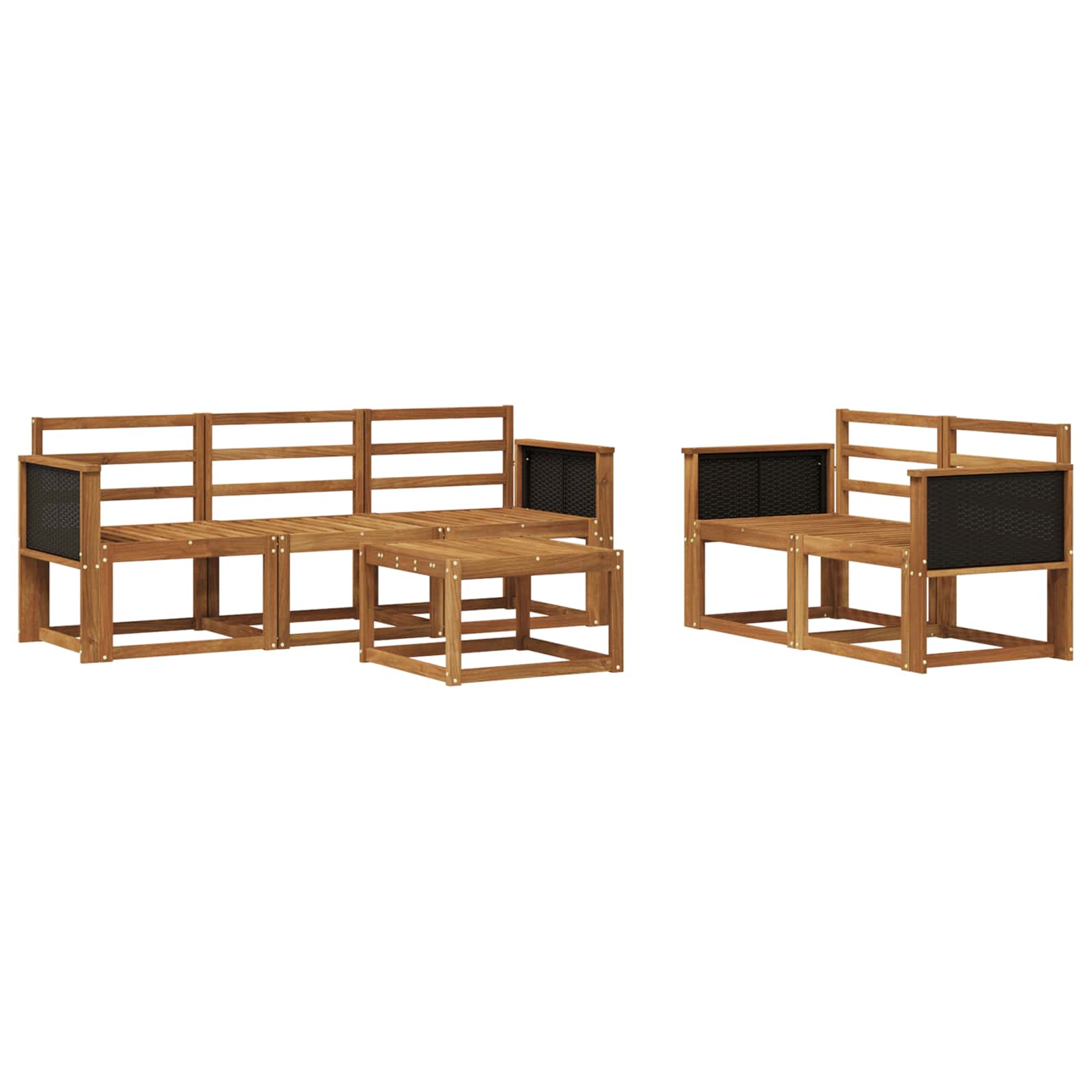 vidaXL Buiten bankenset 6 pcs Naturel Massief Acaciahout