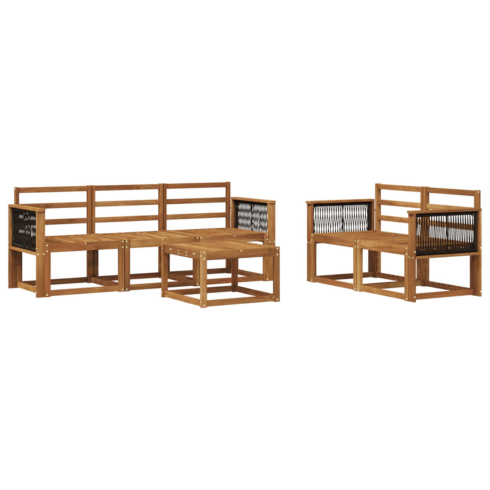 vidaXL Buiten bankenset 6 pcs Naturel Massief Acaciahout
