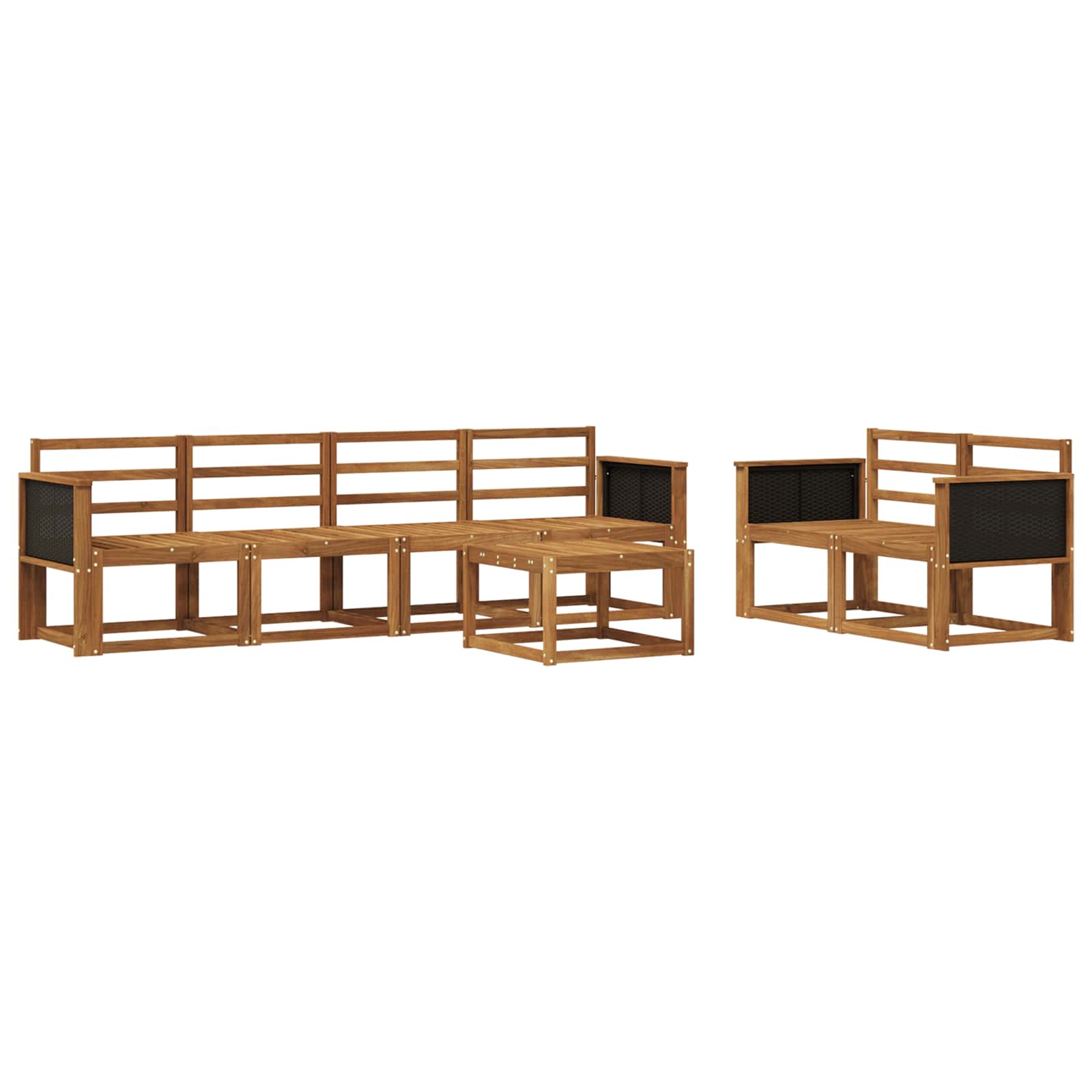 vidaXL Buiten bankenset 7 pcs Naturel Massief Acaciahout