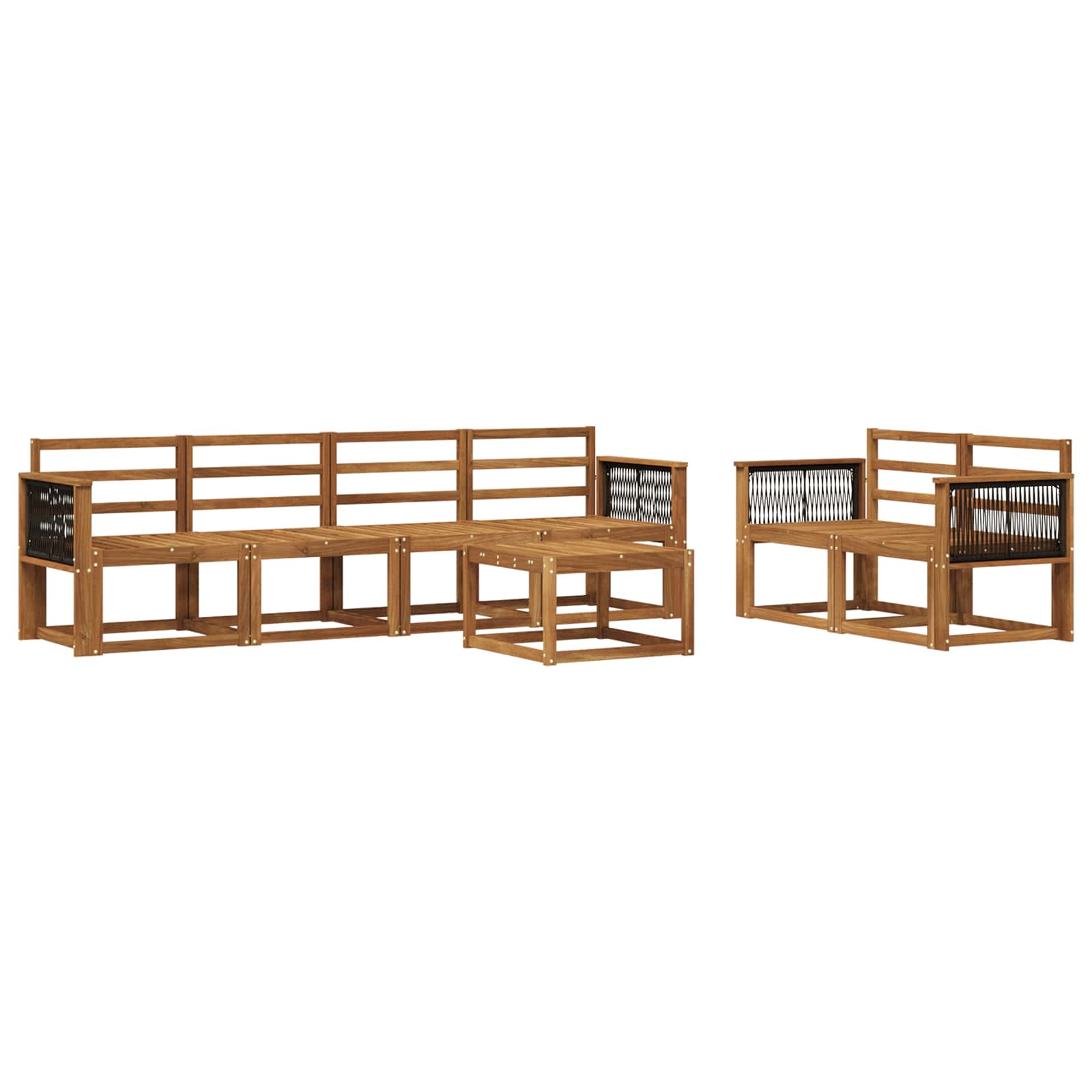 vidaXL Buiten bankenset 7 pcs Naturel Massief Acaciahout