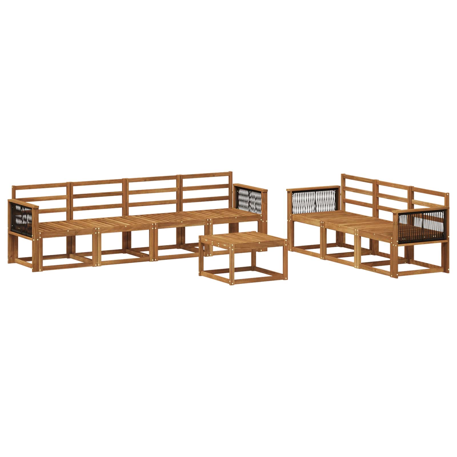 vidaXL Bankstel met kussen 8 pcs Natuurlijk en Crème