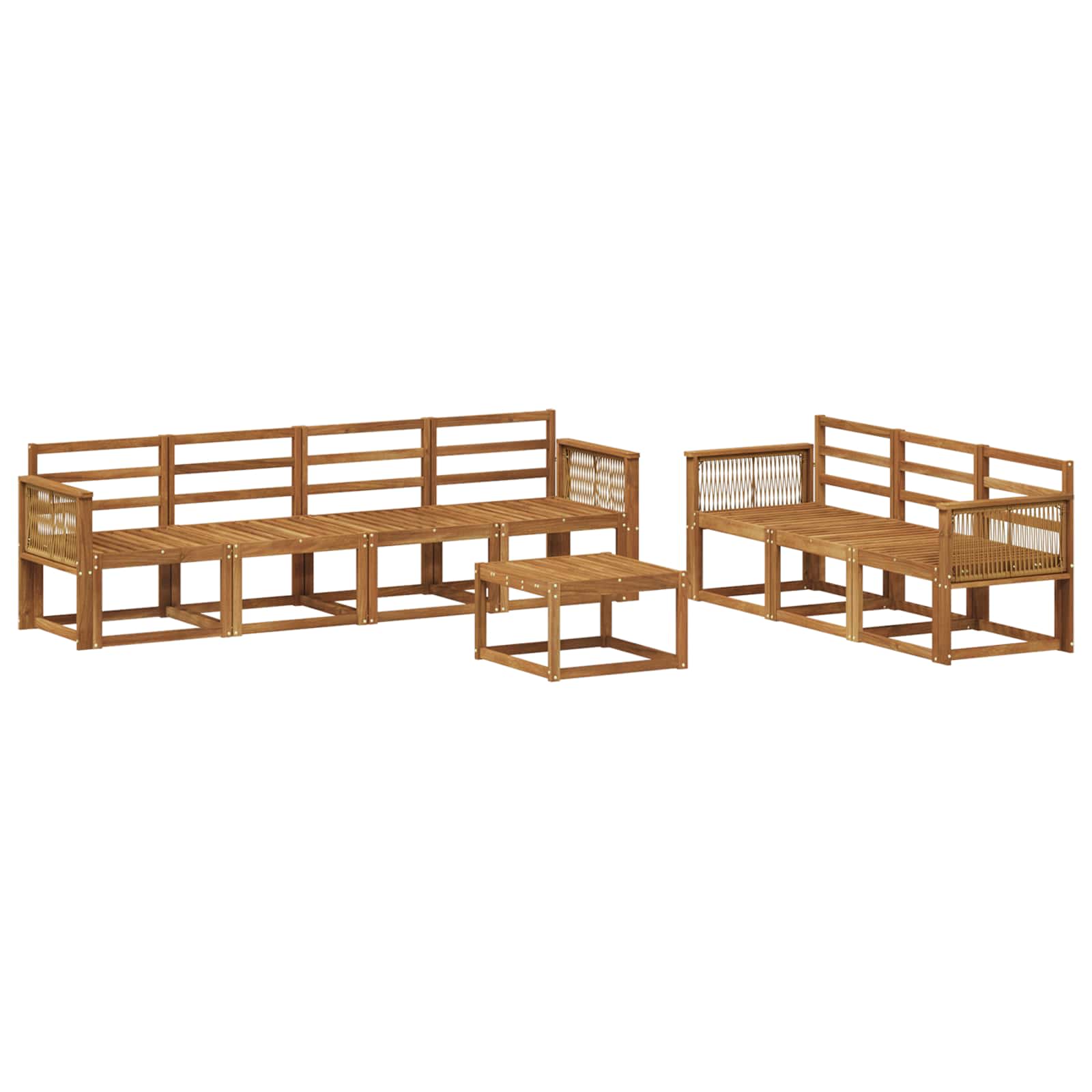 vidaXL Bankstel met kussen 8 pcs Natuurlijk en Crème