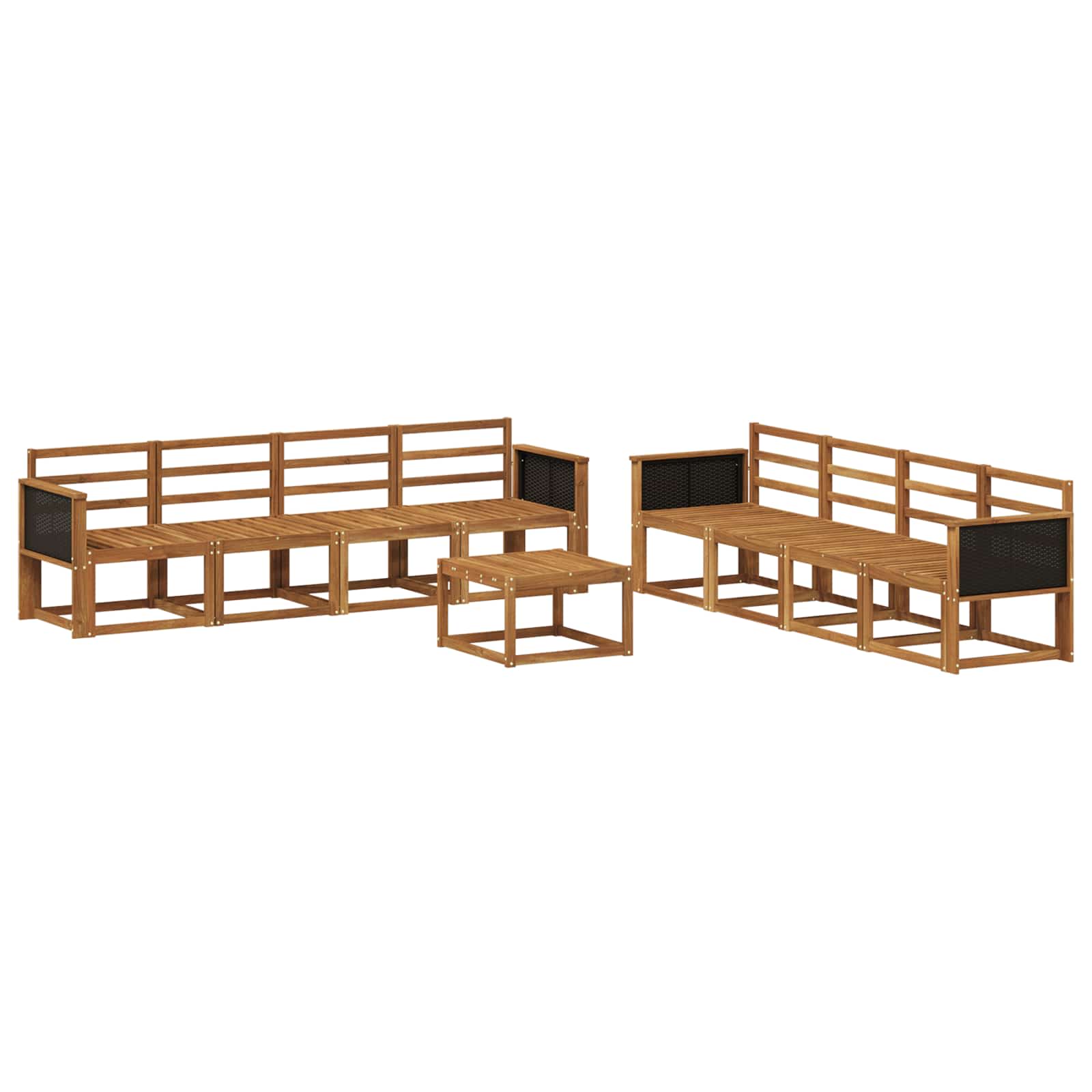 vidaXL Buiten bankenset 9 pcs Naturel Massief Acaciahout