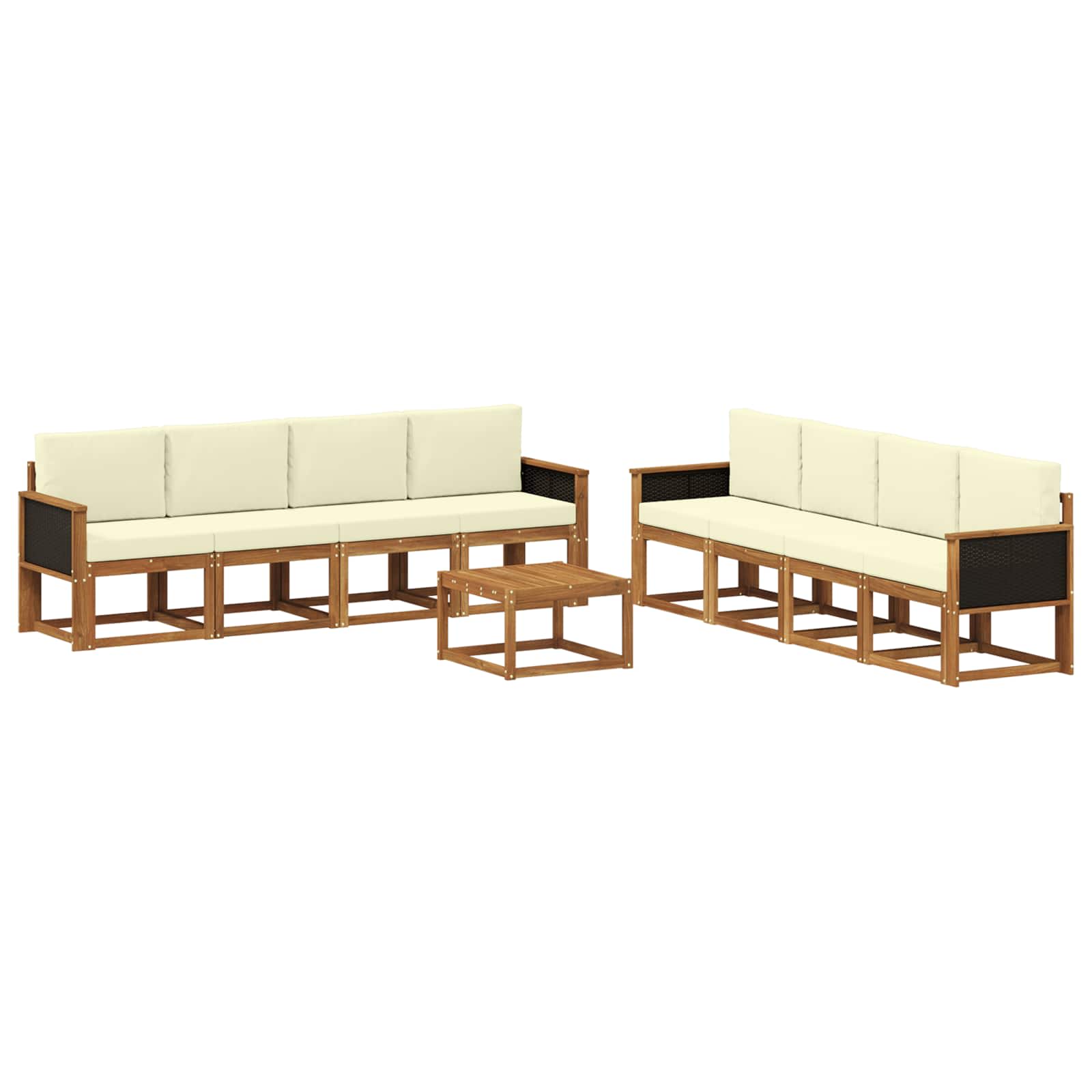 vidaXL Buiten bankenset 9 pcs Naturel Massief Acaciahout