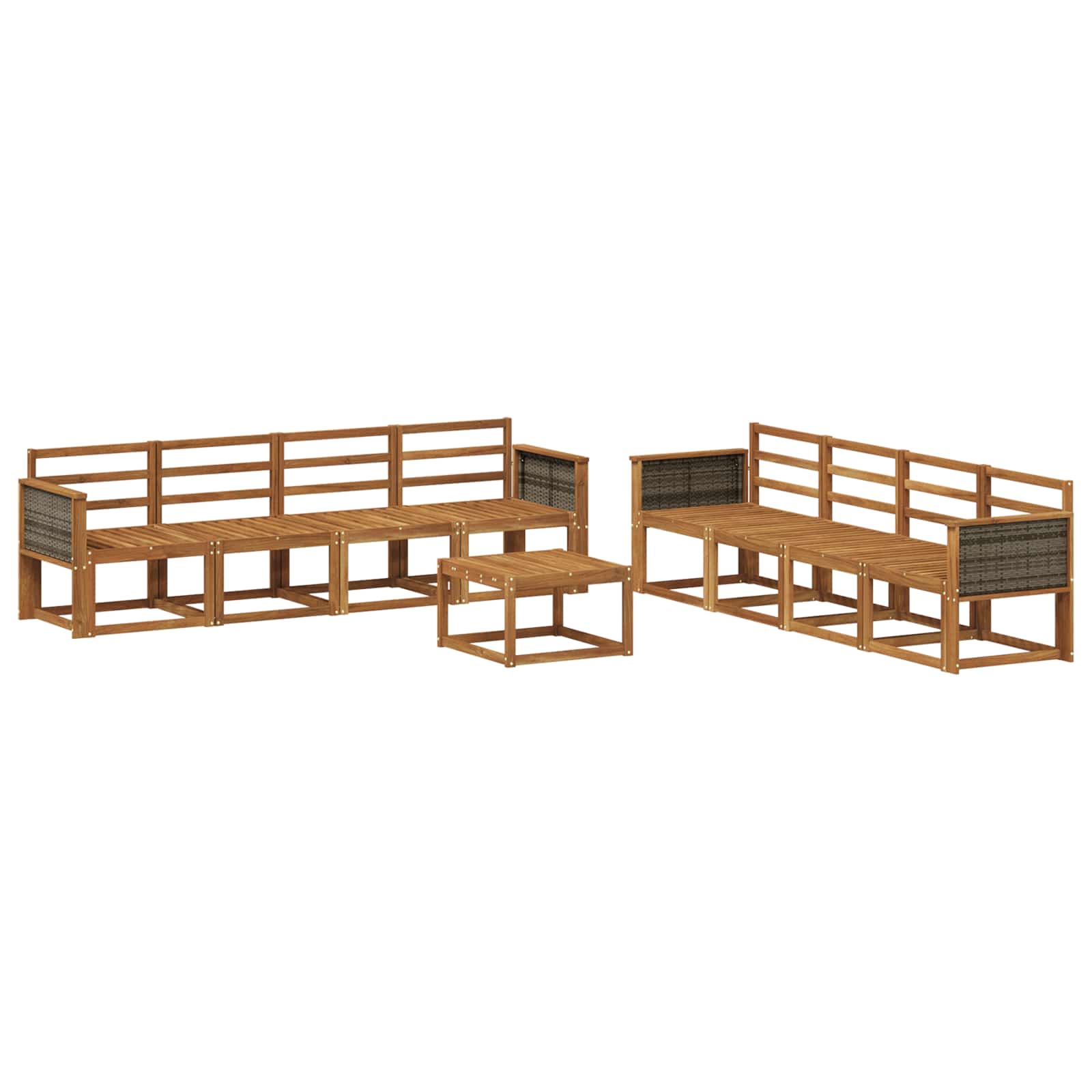 vidaXL Buiten bankenset 9 pcs Naturel Massief Acaciahout