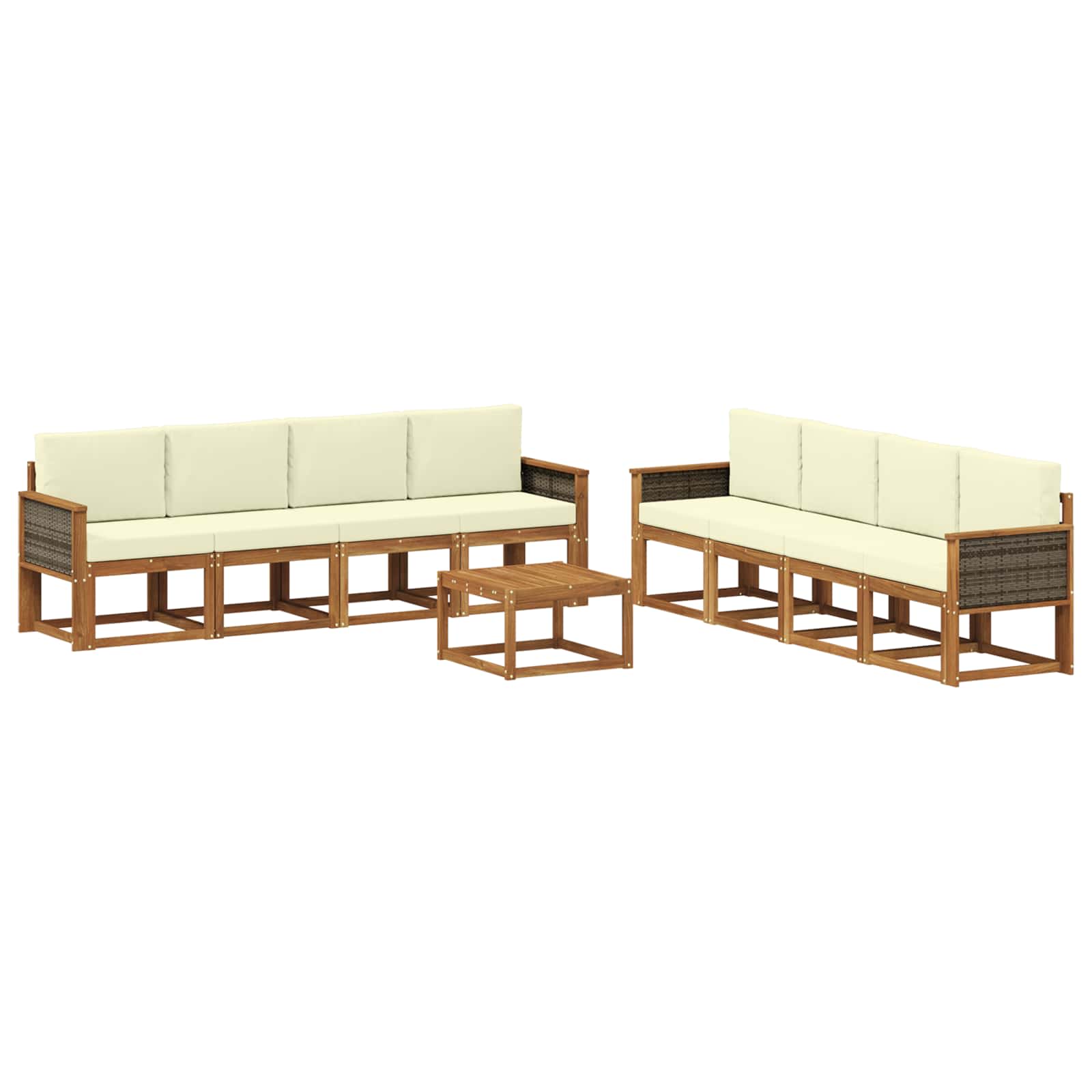 vidaXL Buiten bankenset 9 pcs Naturel Massief Acaciahout