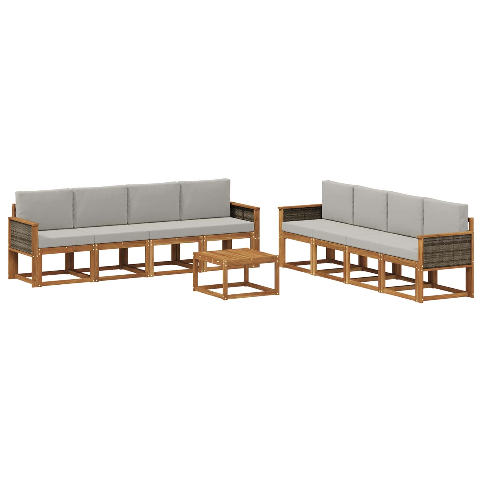 vidaXL Buiten bankenset 9 pcs Naturel Massief Acaciahout