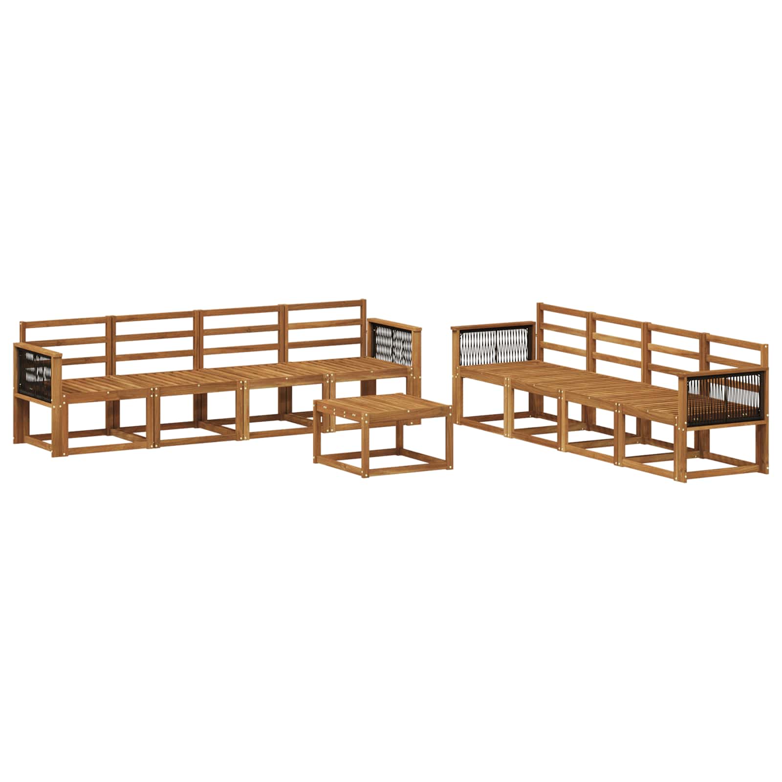 vidaXL Buiten bankenset 9 pcs Naturel Massief Acaciahout
