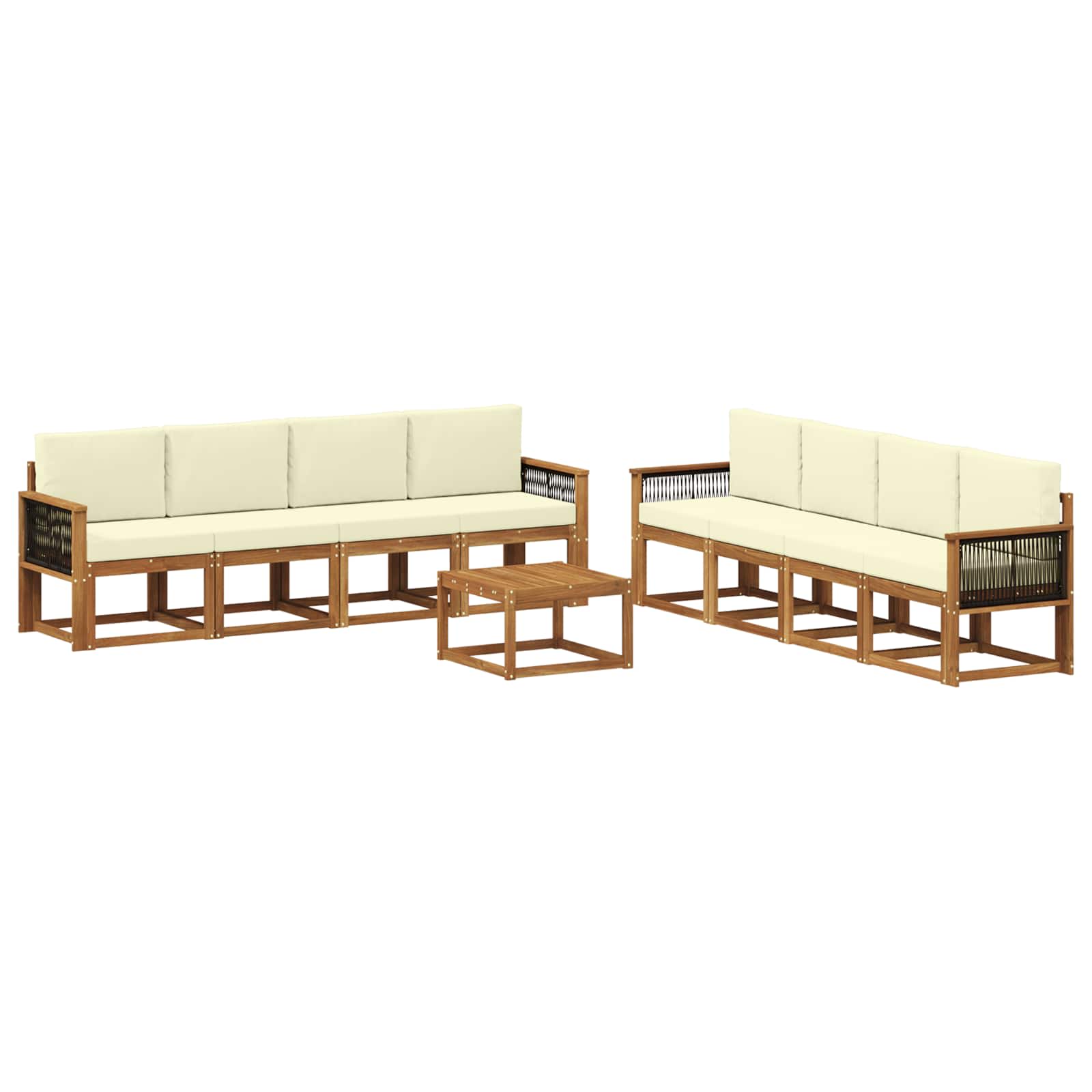 vidaXL Buiten bankenset 9 pcs Naturel Massief Acaciahout