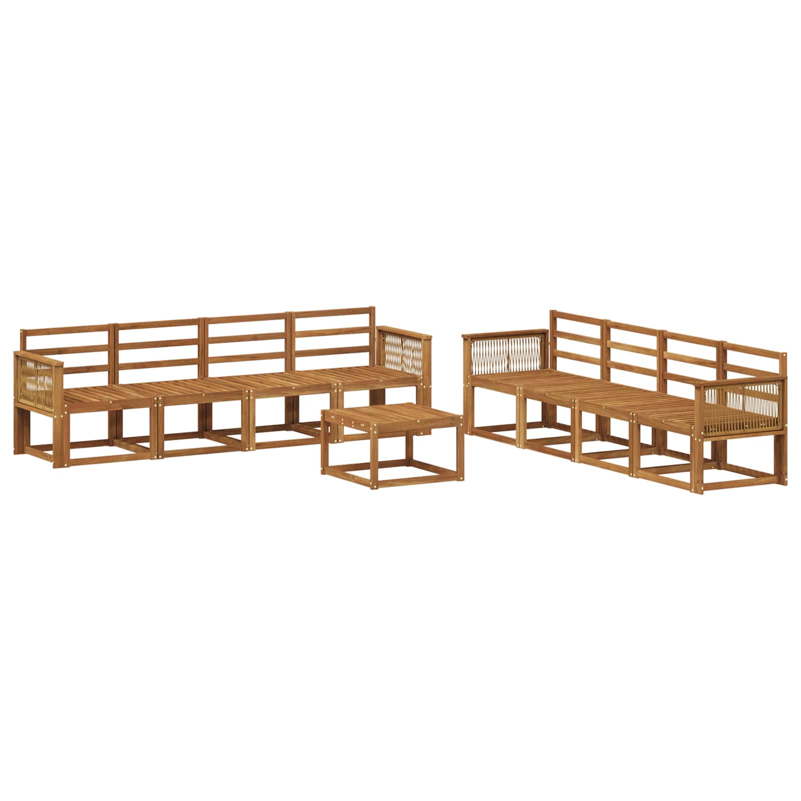 vidaXL Buiten bankenset 9 pcs Naturel Massief Acaciahout
