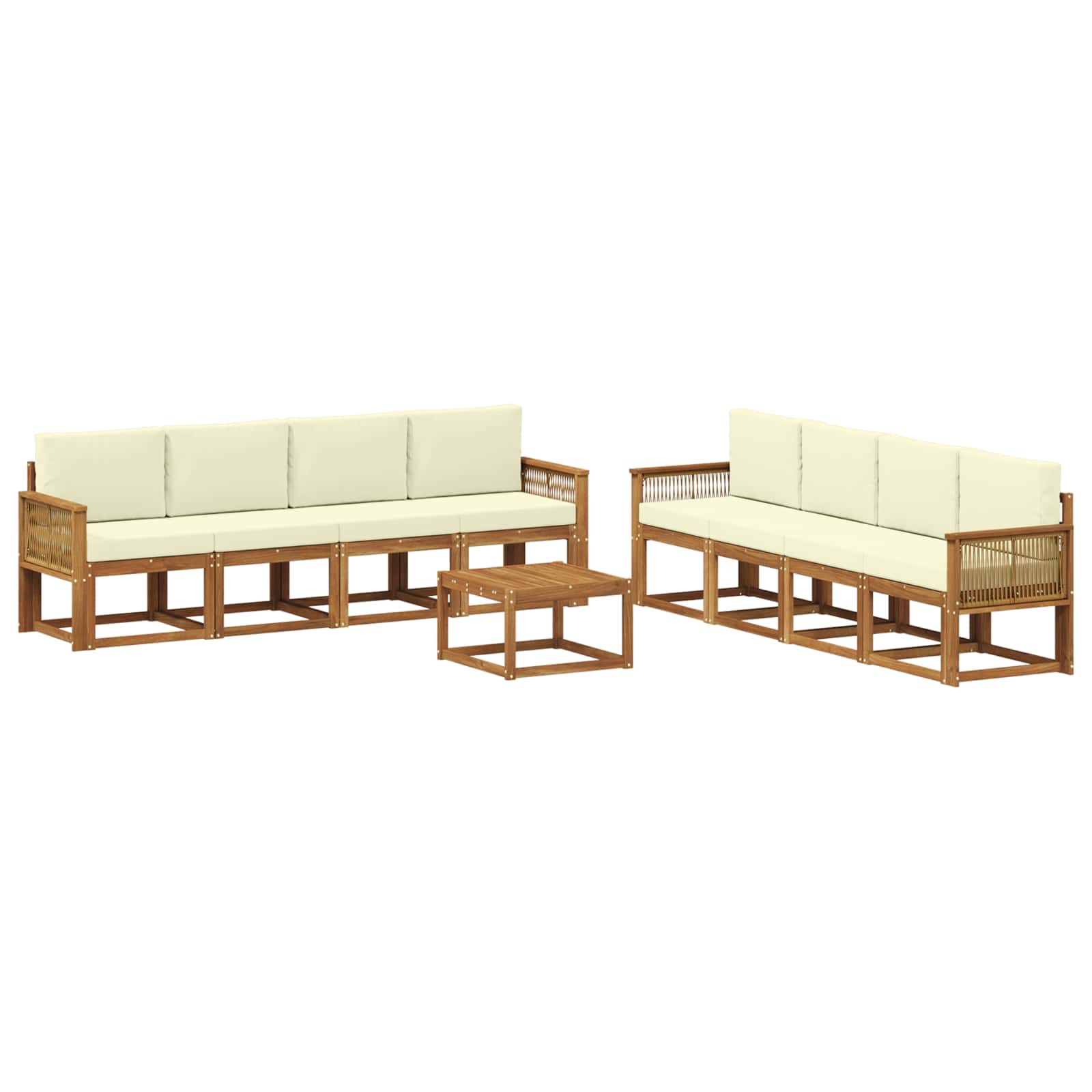 vidaXL Buiten bankenset 9 pcs Naturel Massief Acaciahout