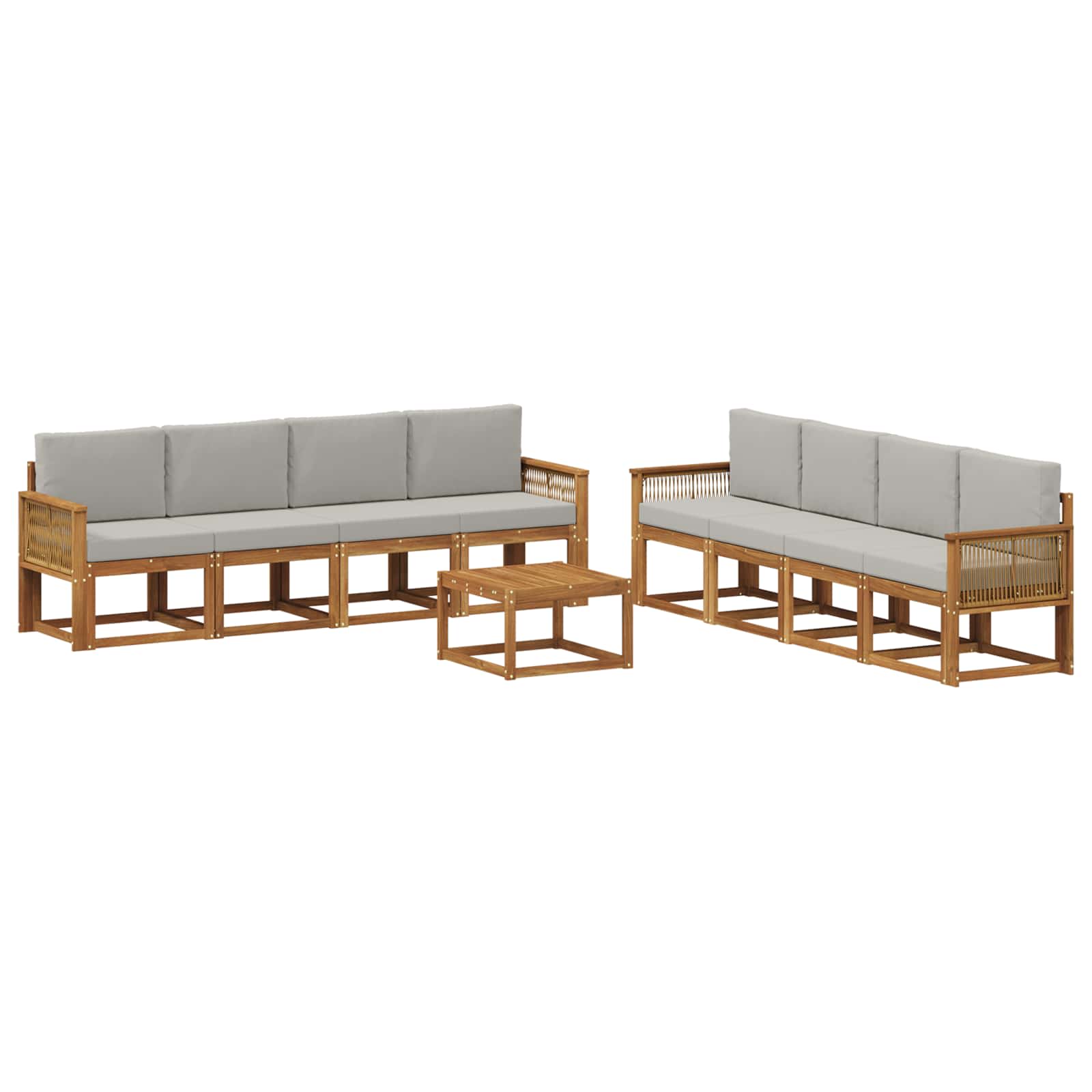 vidaXL Buiten bankenset 9 pcs Naturel Massief Acaciahout