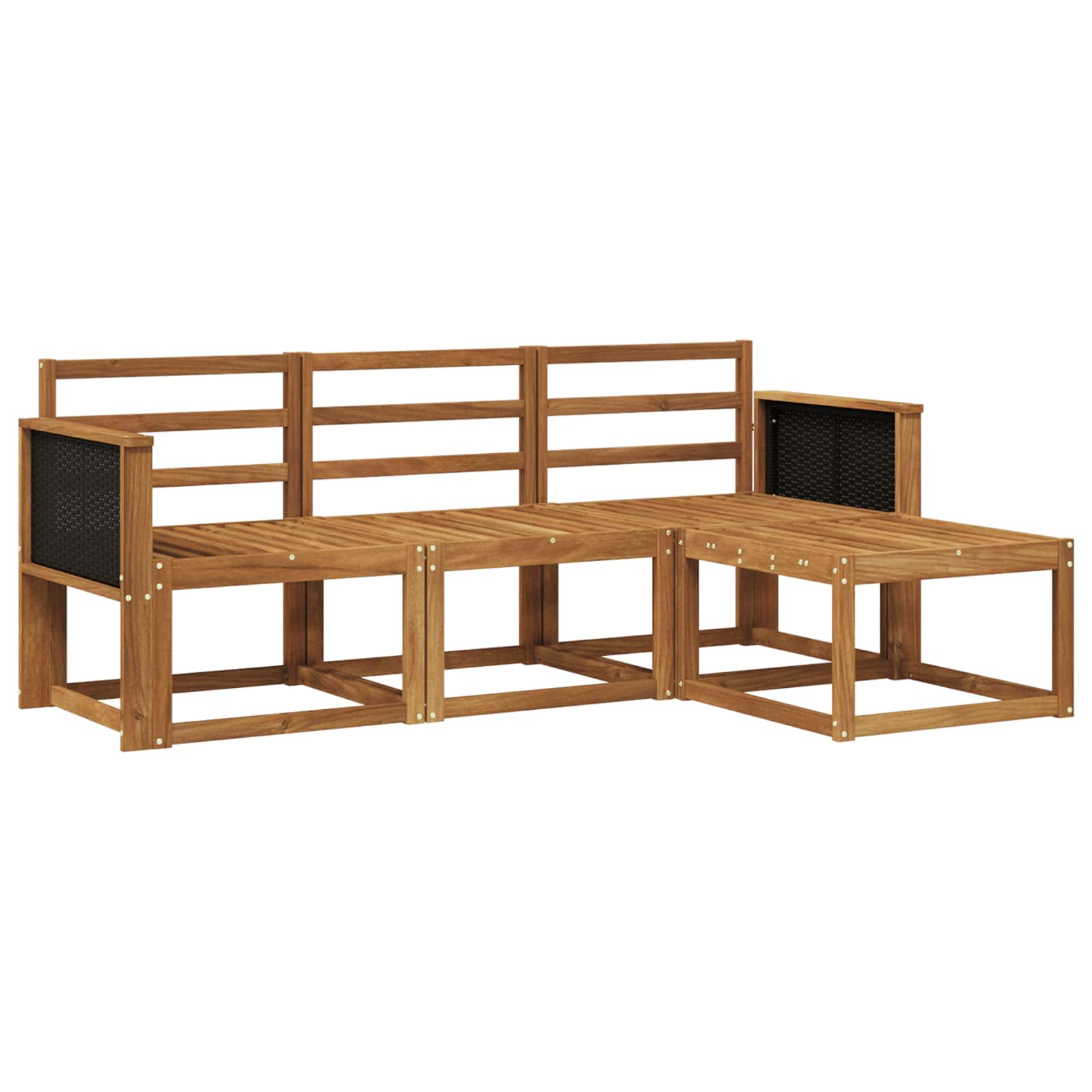 vidaXL Buiten bankenset 4 pcs Naturel