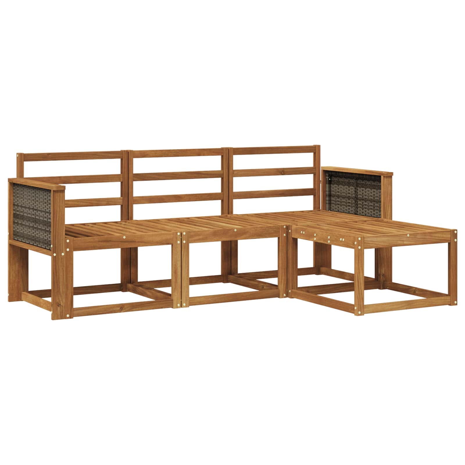 vidaXL Buiten bankenset 4 pcs Naturel