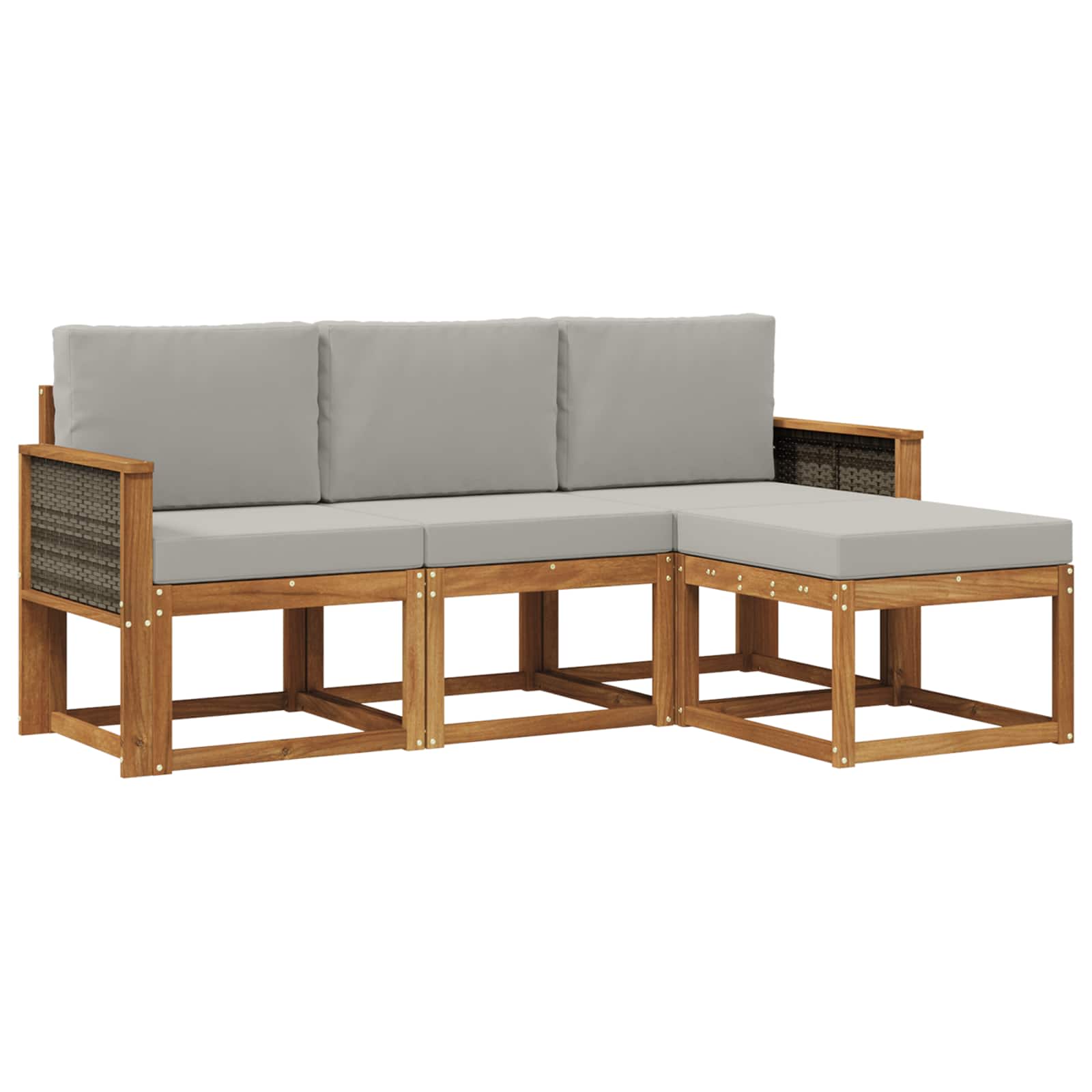 vidaXL Buiten bankenset 4 pcs Naturel