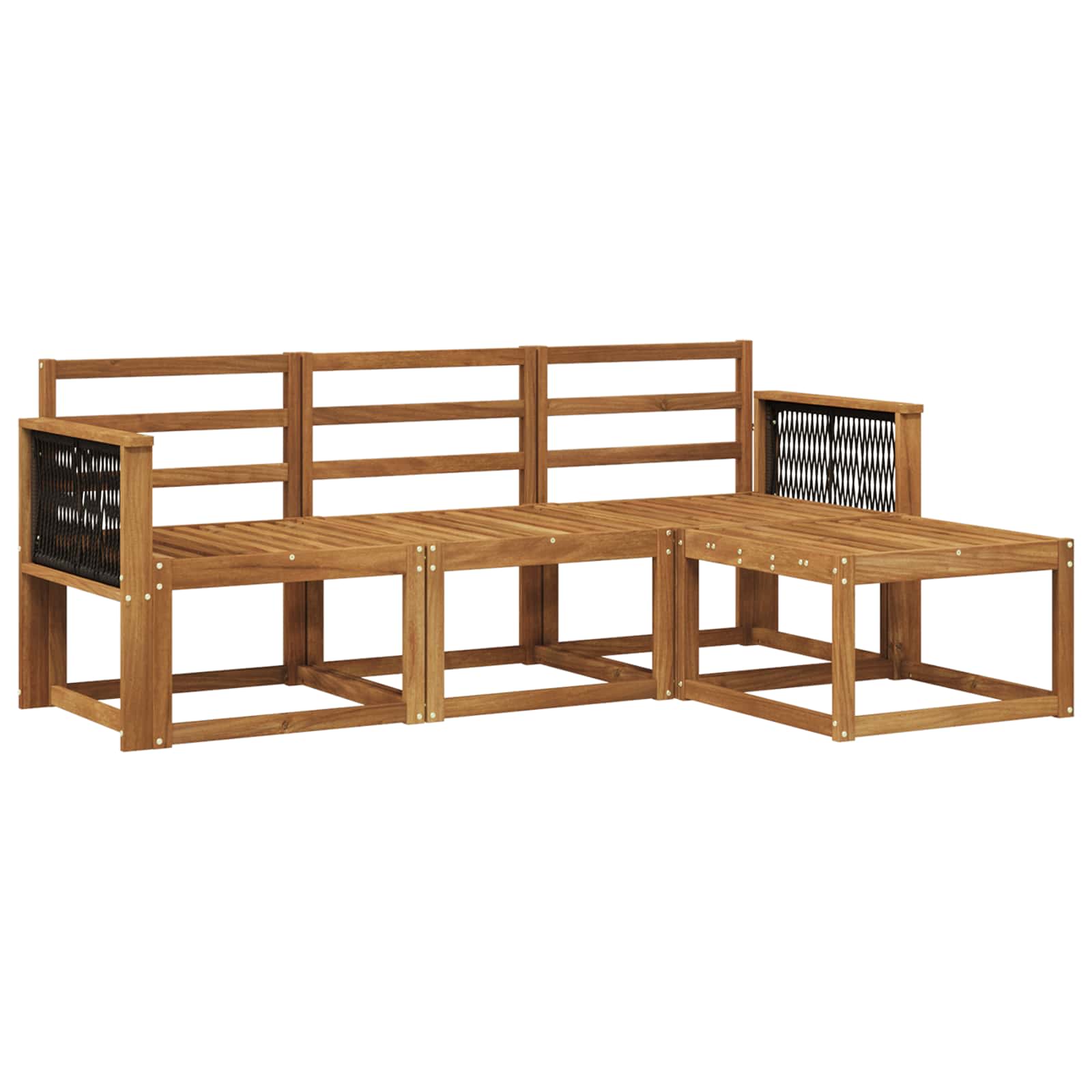 vidaXL Buiten bankenset 4 pcs Naturel