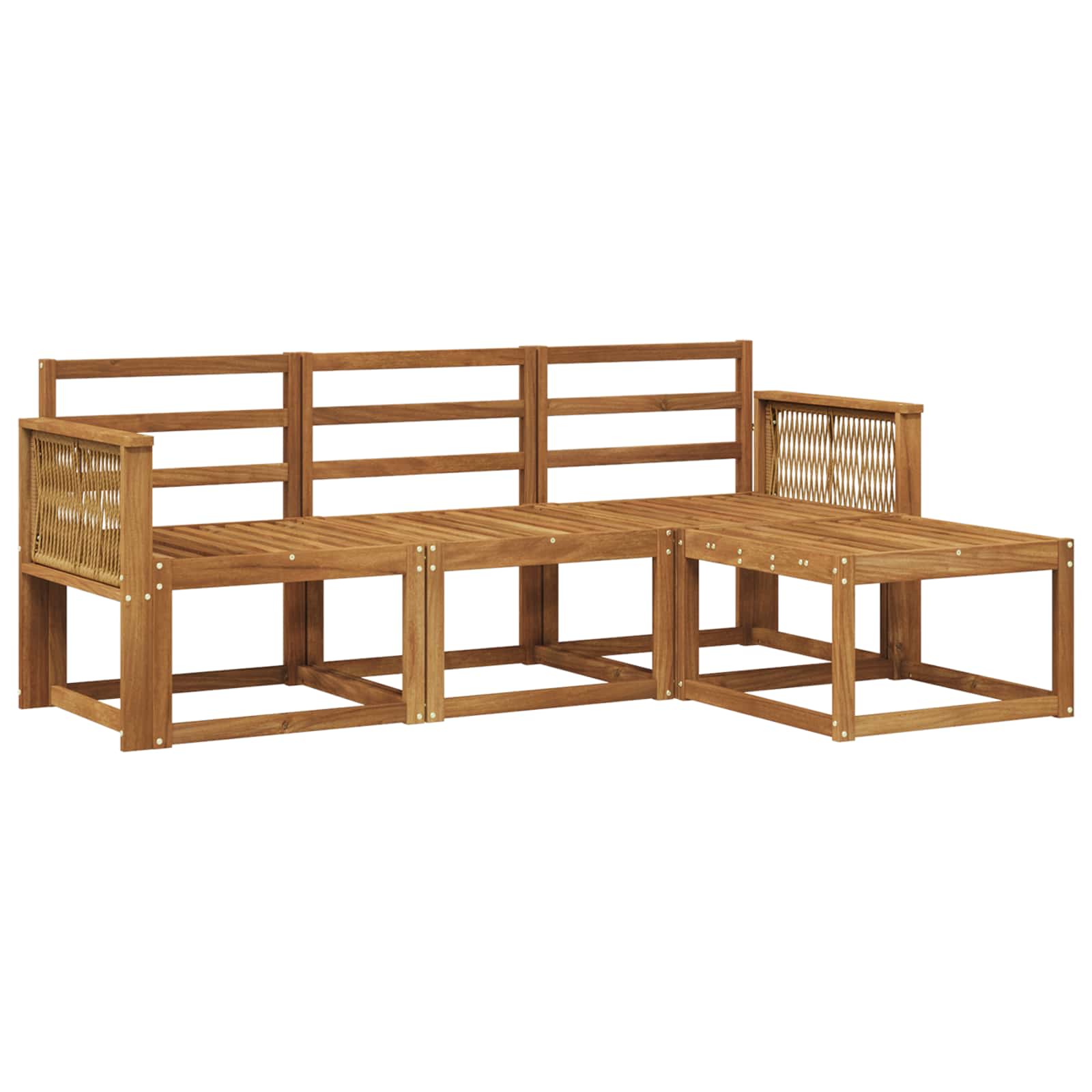 vidaXL Buiten bankenset 4 pcs Naturel
