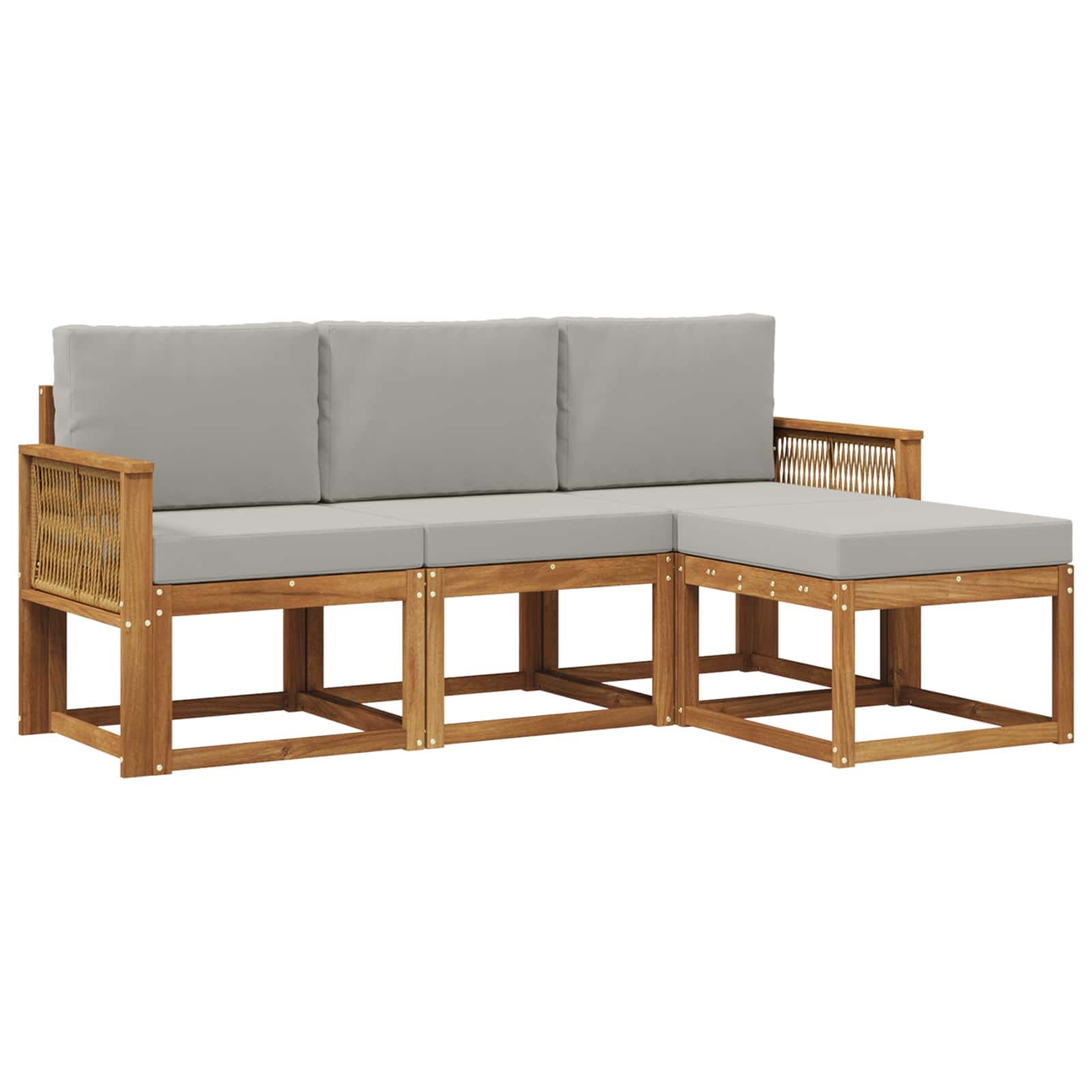 vidaXL Buiten bankenset 4 pcs Naturel